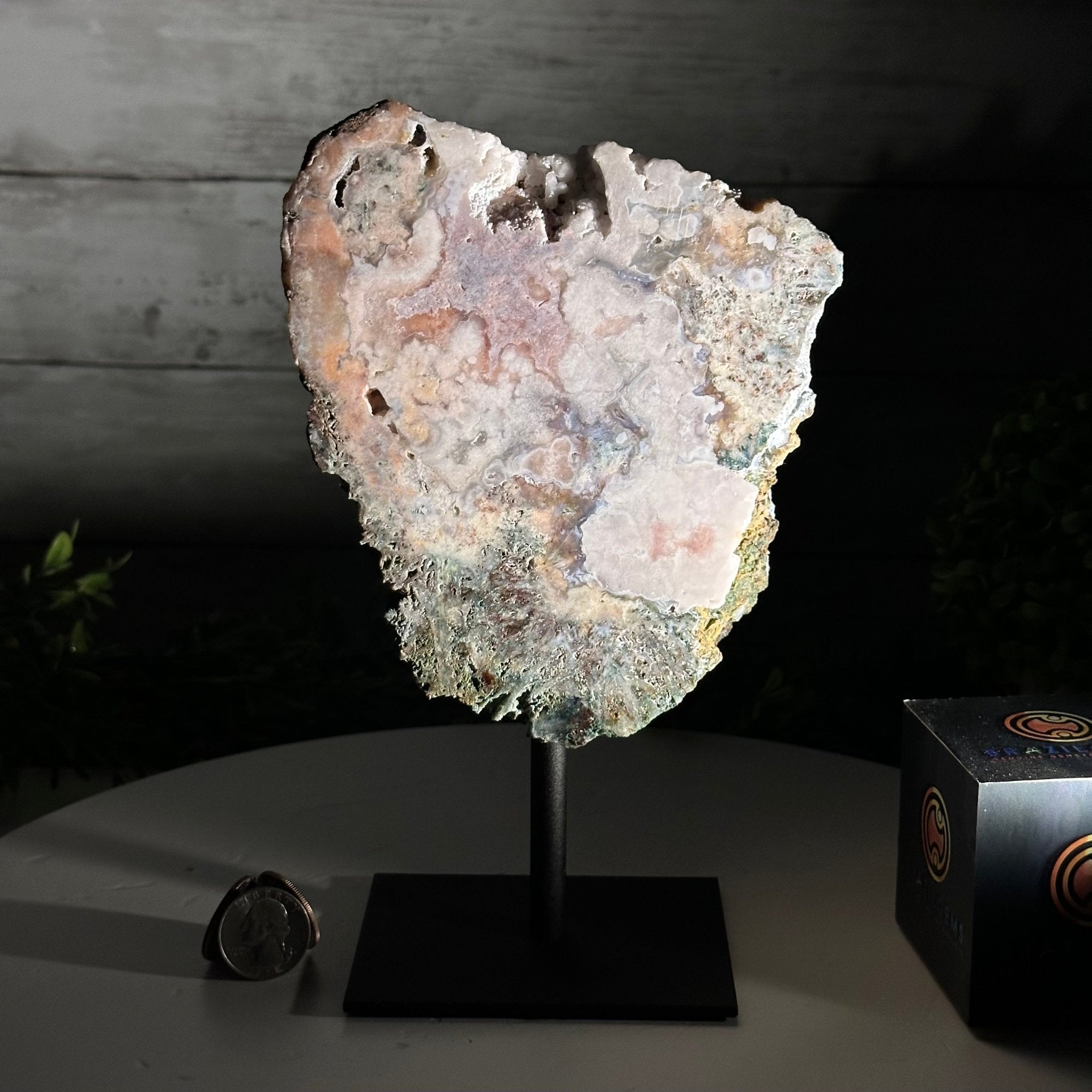 Pink Amethyst Slice on a Stand, 2.1 lbs and 9" Tall #5742-0128 - Brazil GemsBrazil GemsPink Amethyst Slice on a Stand, 2.1 lbs and 9" Tall #5742-0128Slices on Fixed Bases5742-0128