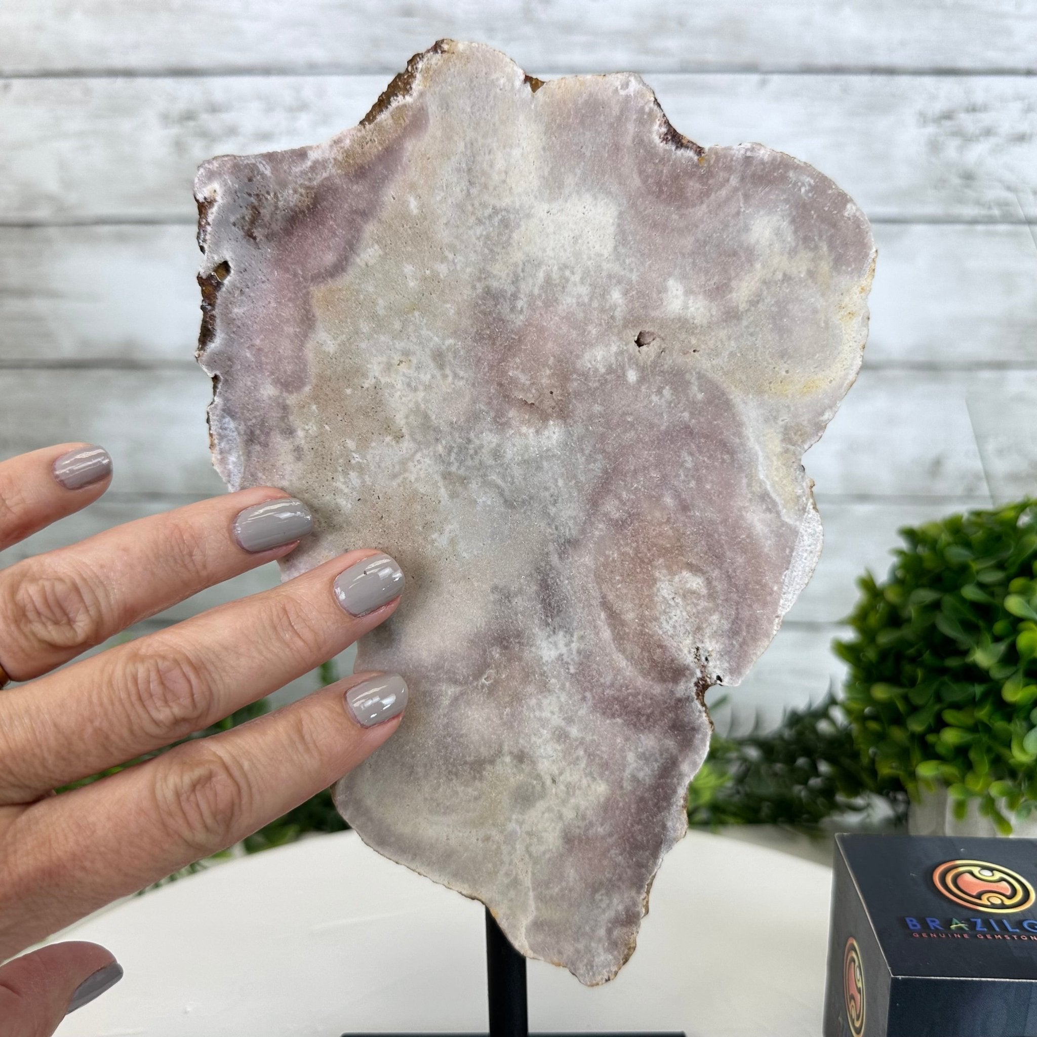 Pink Amethyst Slice on a Stand, 2.2 lbs and 10.5" Tall #5742-0126 - Brazil GemsBrazil GemsPink Amethyst Slice on a Stand, 2.2 lbs and 10.5" Tall #5742-0126Slices on Fixed Bases5742-0126