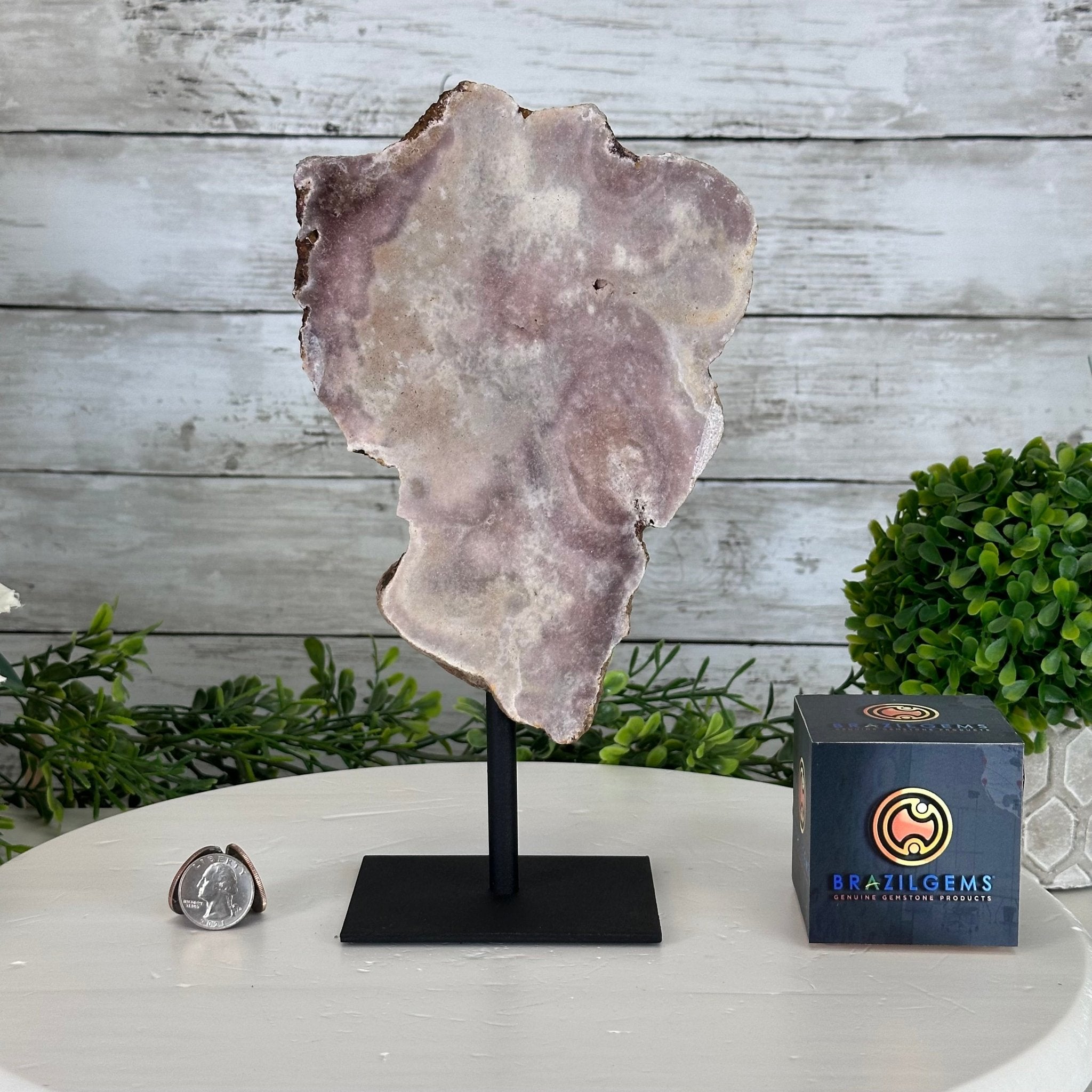 Pink Amethyst Slice on a Stand, 2.2 lbs and 10.5" Tall #5742-0126 - Brazil GemsBrazil GemsPink Amethyst Slice on a Stand, 2.2 lbs and 10.5" Tall #5742-0126Slices on Fixed Bases5742-0126