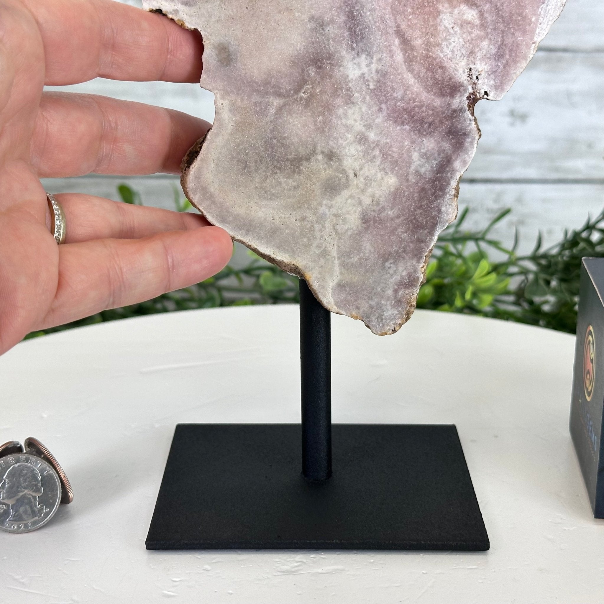 Pink Amethyst Slice on a Stand, 2.2 lbs and 10.5" Tall #5742-0126 - Brazil GemsBrazil GemsPink Amethyst Slice on a Stand, 2.2 lbs and 10.5" Tall #5742-0126Slices on Fixed Bases5742-0126
