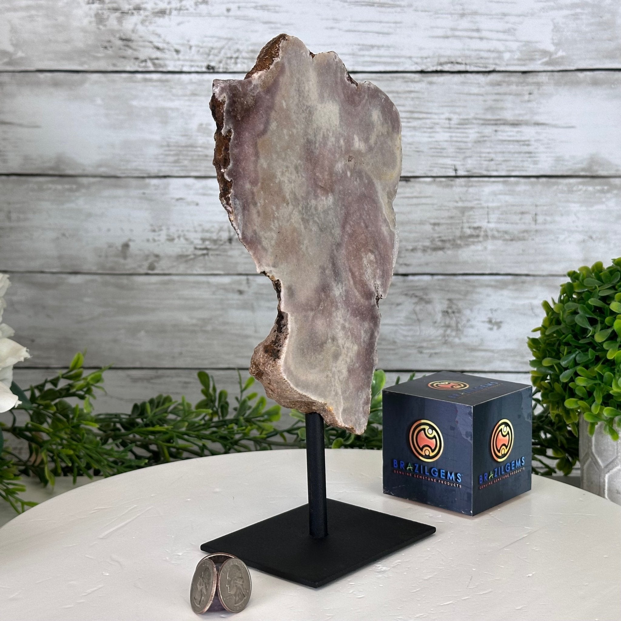 Pink Amethyst Slice on a Stand, 2.2 lbs and 10.5" Tall #5742-0126 - Brazil GemsBrazil GemsPink Amethyst Slice on a Stand, 2.2 lbs and 10.5" Tall #5742-0126Slices on Fixed Bases5742-0126