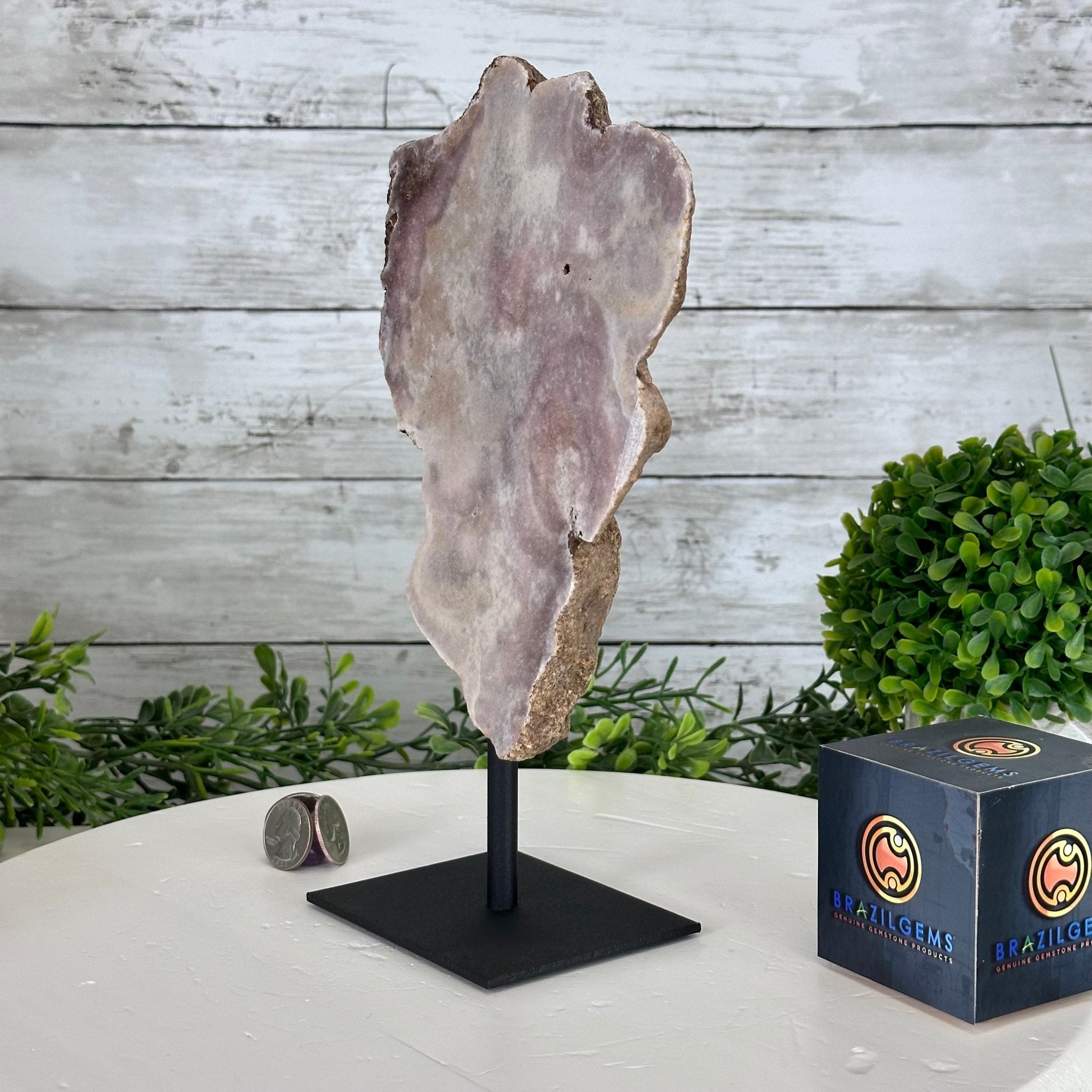 Pink Amethyst Slice on a Stand, 2.2 lbs and 10.5" Tall #5742-0126 - Brazil GemsBrazil GemsPink Amethyst Slice on a Stand, 2.2 lbs and 10.5" Tall #5742-0126Slices on Fixed Bases5742-0126