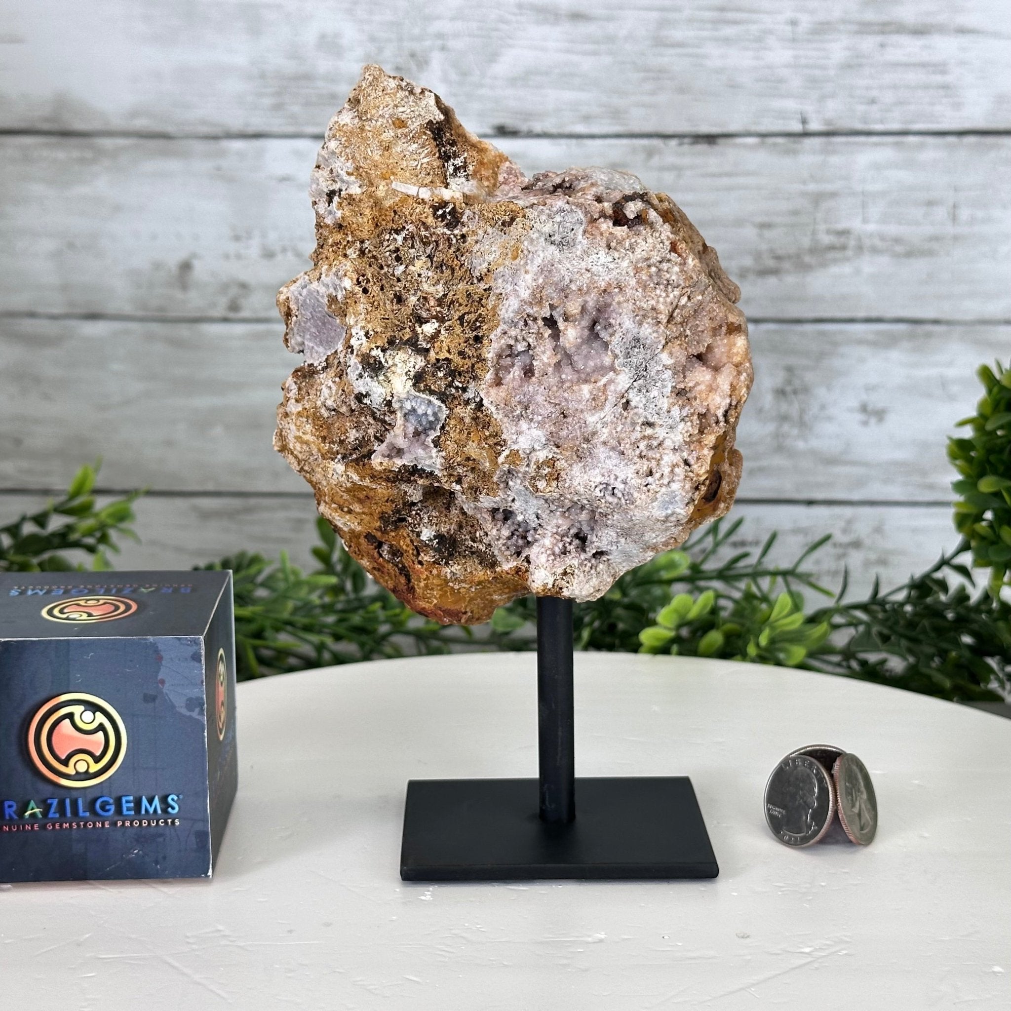Pink Amethyst Slice on a Stand, 2.4 lbs and 8.1" Tall #5742-0132 - Brazil GemsBrazil GemsPink Amethyst Slice on a Stand, 2.4 lbs and 8.1" Tall #5742-0132Slices on Fixed Bases5742-0132