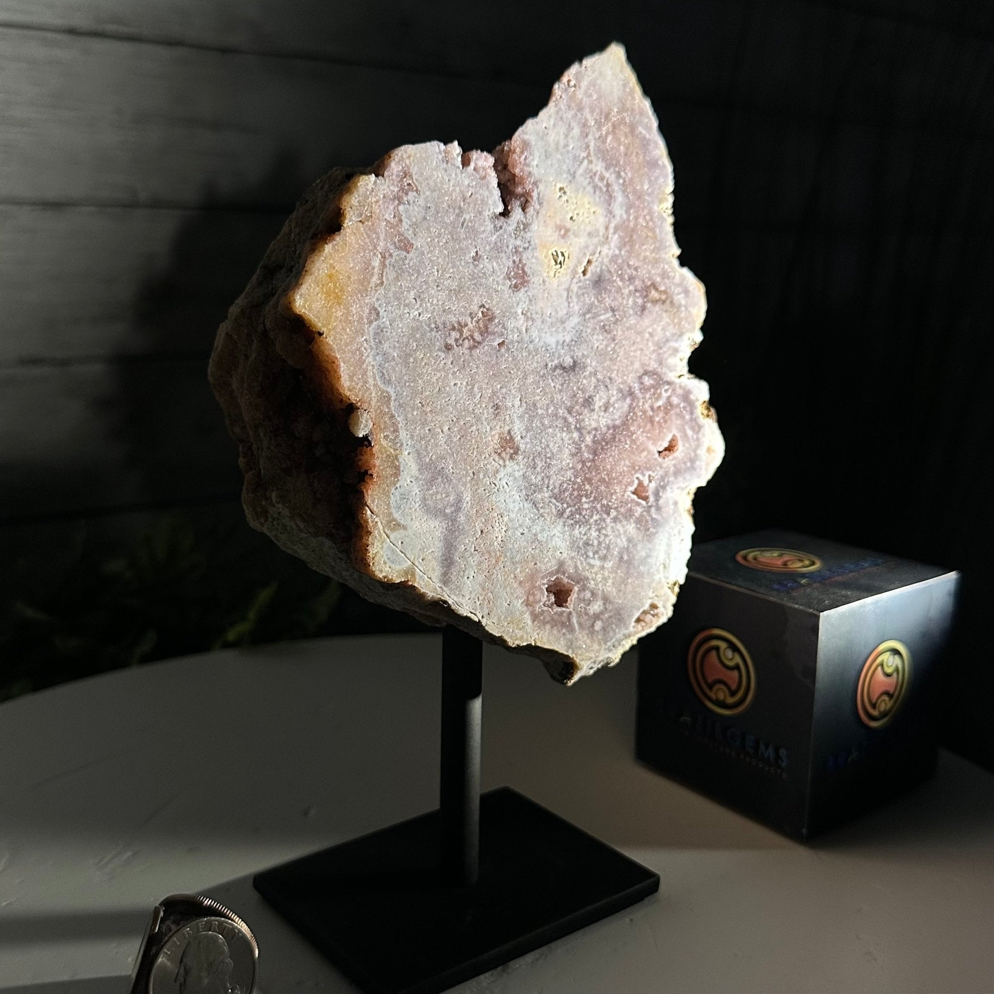 Pink Amethyst Slice on a Stand, 2.4 lbs and 8.1" Tall #5742-0132 - Brazil GemsBrazil GemsPink Amethyst Slice on a Stand, 2.4 lbs and 8.1" Tall #5742-0132Slices on Fixed Bases5742-0132