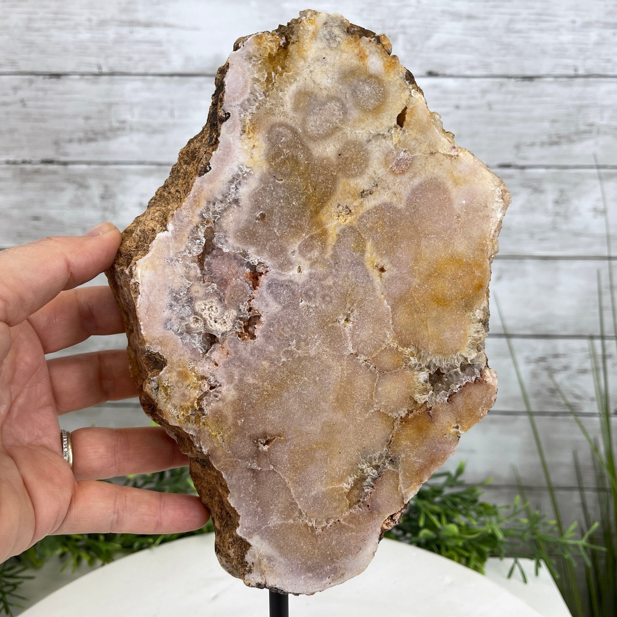 Pink Amethyst Slice on a Stand, 4.4 lbs and 12.75" Tall #5742-0035 by Brazil Gems - Brazil GemsBrazil GemsPink Amethyst Slice on a Stand, 4.4 lbs and 12.75" Tall #5742-0035 by Brazil GemsSlices on Fixed Bases5742-0035