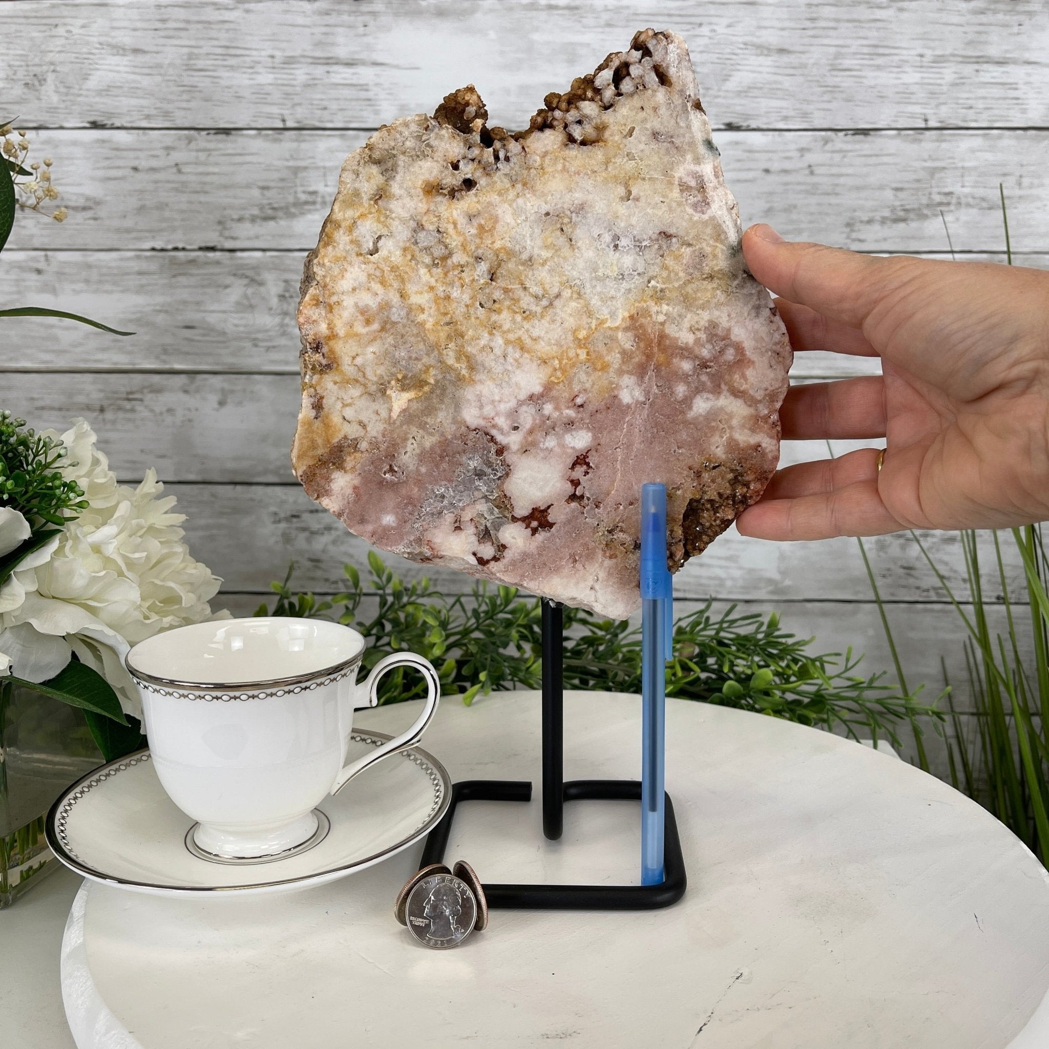 Pink Amethyst Slice on a Stand, 4.6 lbs and 12" Tall #5742-0040 by Brazil Gems - Brazil GemsBrazil GemsPink Amethyst Slice on a Stand, 4.6 lbs and 12" Tall #5742-0040 by Brazil GemsSlices on Fixed Bases5742-0040