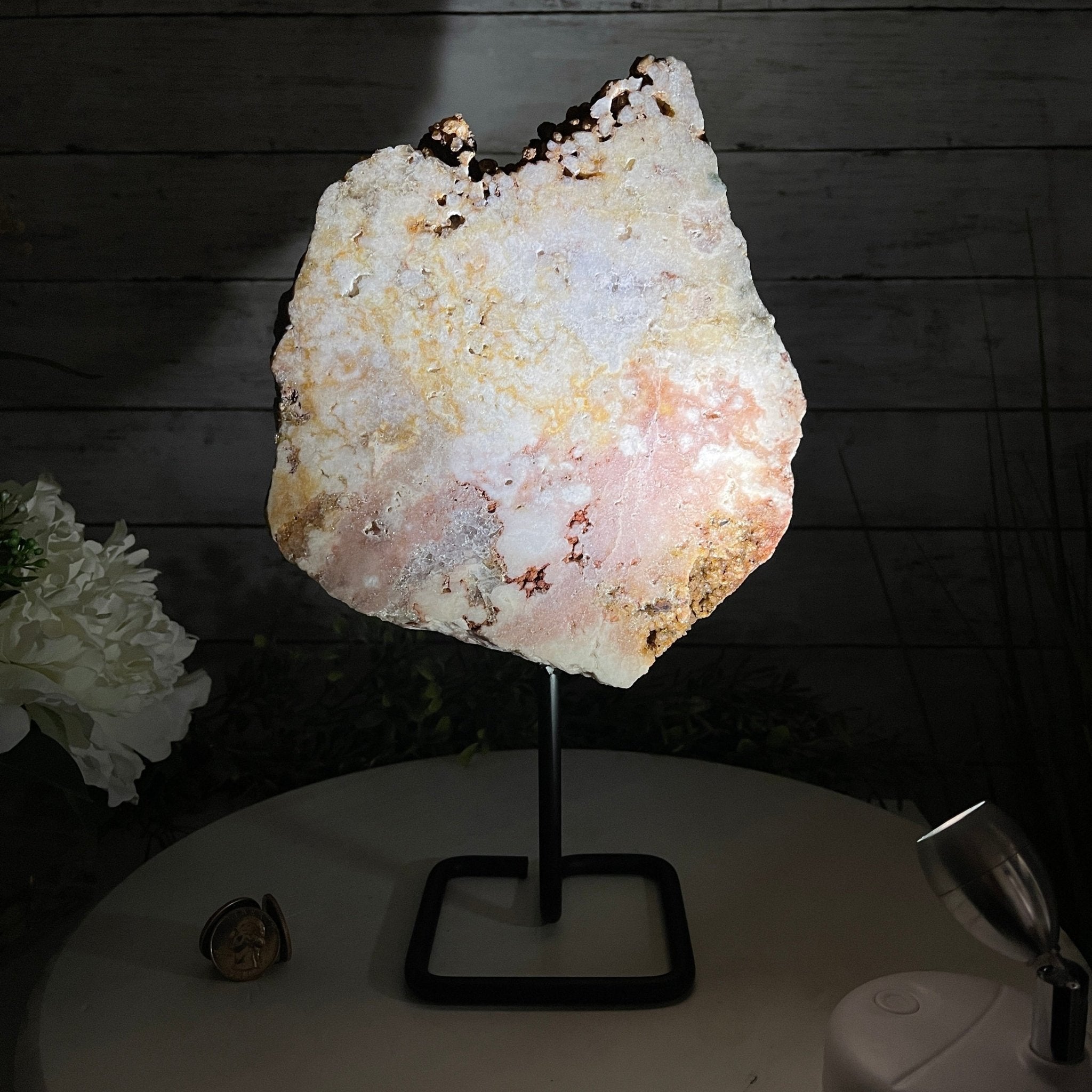 Pink Amethyst Slice on a Stand, 4.6 lbs and 12" Tall #5742-0040 by Brazil Gems - Brazil GemsBrazil GemsPink Amethyst Slice on a Stand, 4.6 lbs and 12" Tall #5742-0040 by Brazil GemsSlices on Fixed Bases5742-0040
