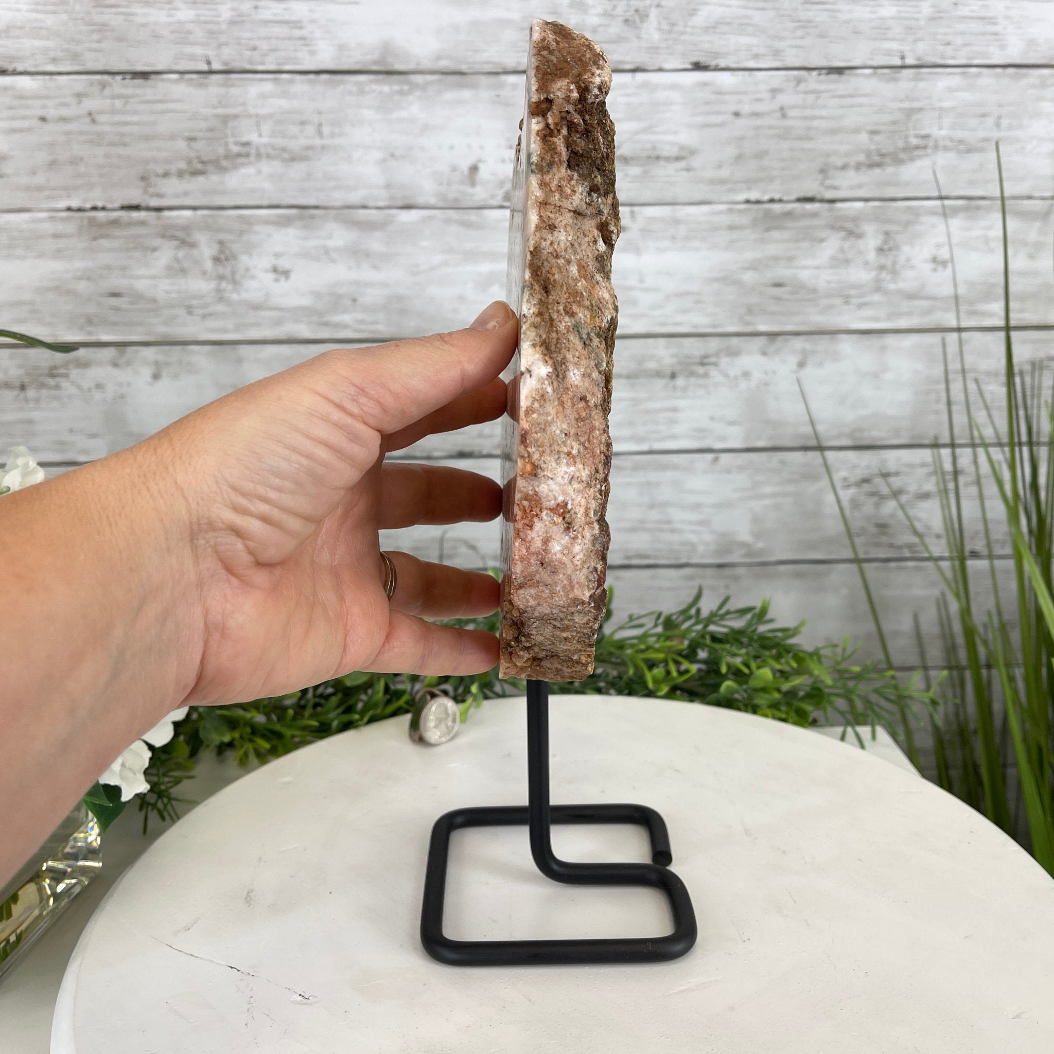 Pink Amethyst Slice on a Stand, 4.6 lbs and 12" Tall #5742-0040 by Brazil Gems - Brazil GemsBrazil GemsPink Amethyst Slice on a Stand, 4.6 lbs and 12" Tall #5742-0040 by Brazil GemsSlices on Fixed Bases5742-0040