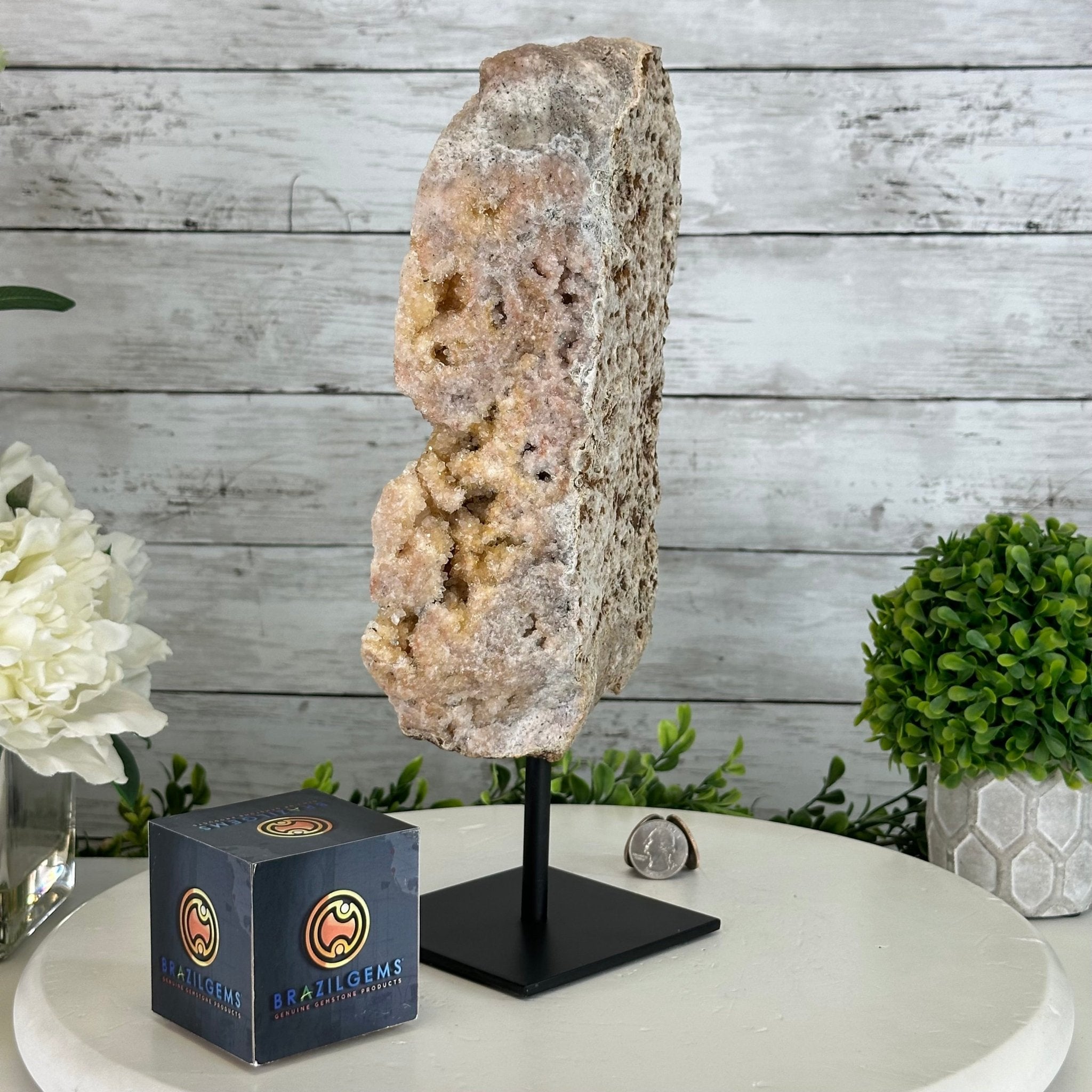 Pink Amethyst Slice on a Stand, 4.7 lbs and 12.9" Tall #5742-0138 - Brazil GemsBrazil GemsPink Amethyst Slice on a Stand, 4.7 lbs and 12.9" Tall #5742-0138Slices on Fixed Bases5742-0138