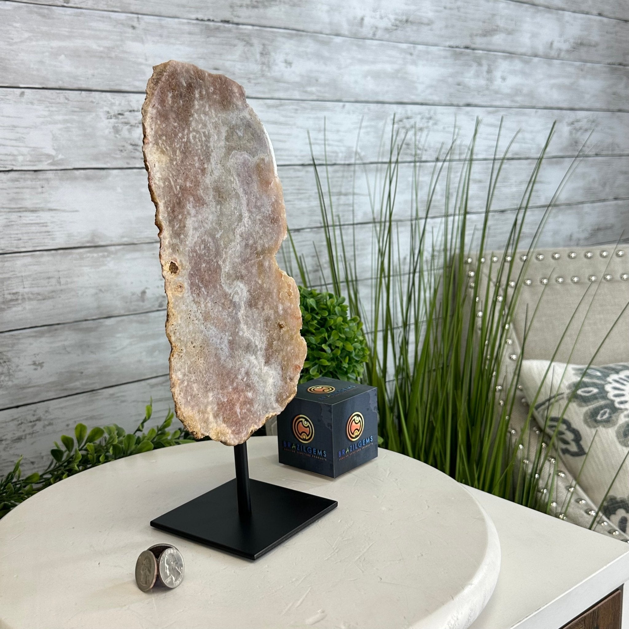 Pink Amethyst Slice on a Stand, 4.7 lbs and 12.9" Tall #5742-0138 - Brazil GemsBrazil GemsPink Amethyst Slice on a Stand, 4.7 lbs and 12.9" Tall #5742-0138Slices on Fixed Bases5742-0138