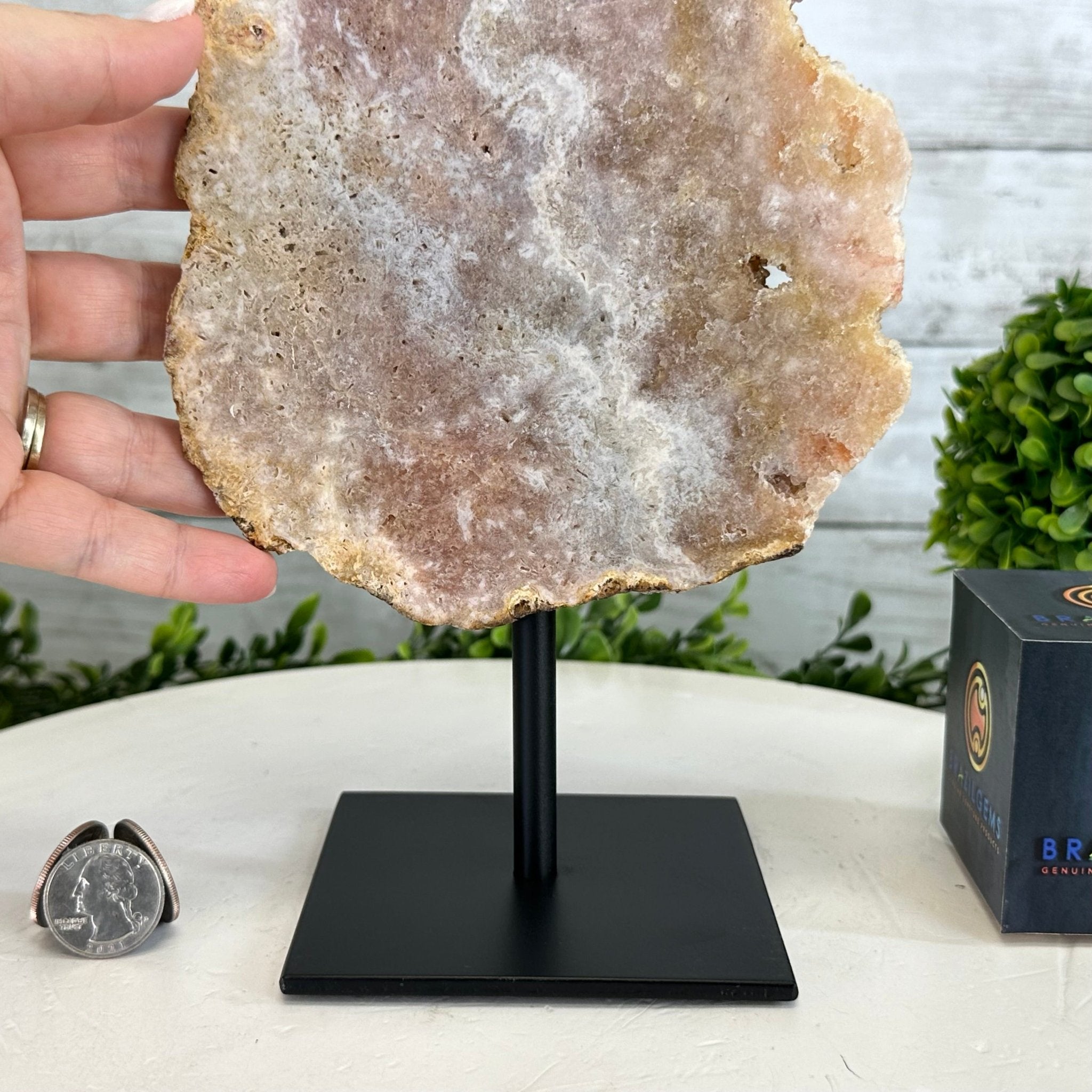 Pink Amethyst Slice on a Stand, 4.7 lbs and 12.9" Tall #5742-0138 - Brazil GemsBrazil GemsPink Amethyst Slice on a Stand, 4.7 lbs and 12.9" Tall #5742-0138Slices on Fixed Bases5742-0138