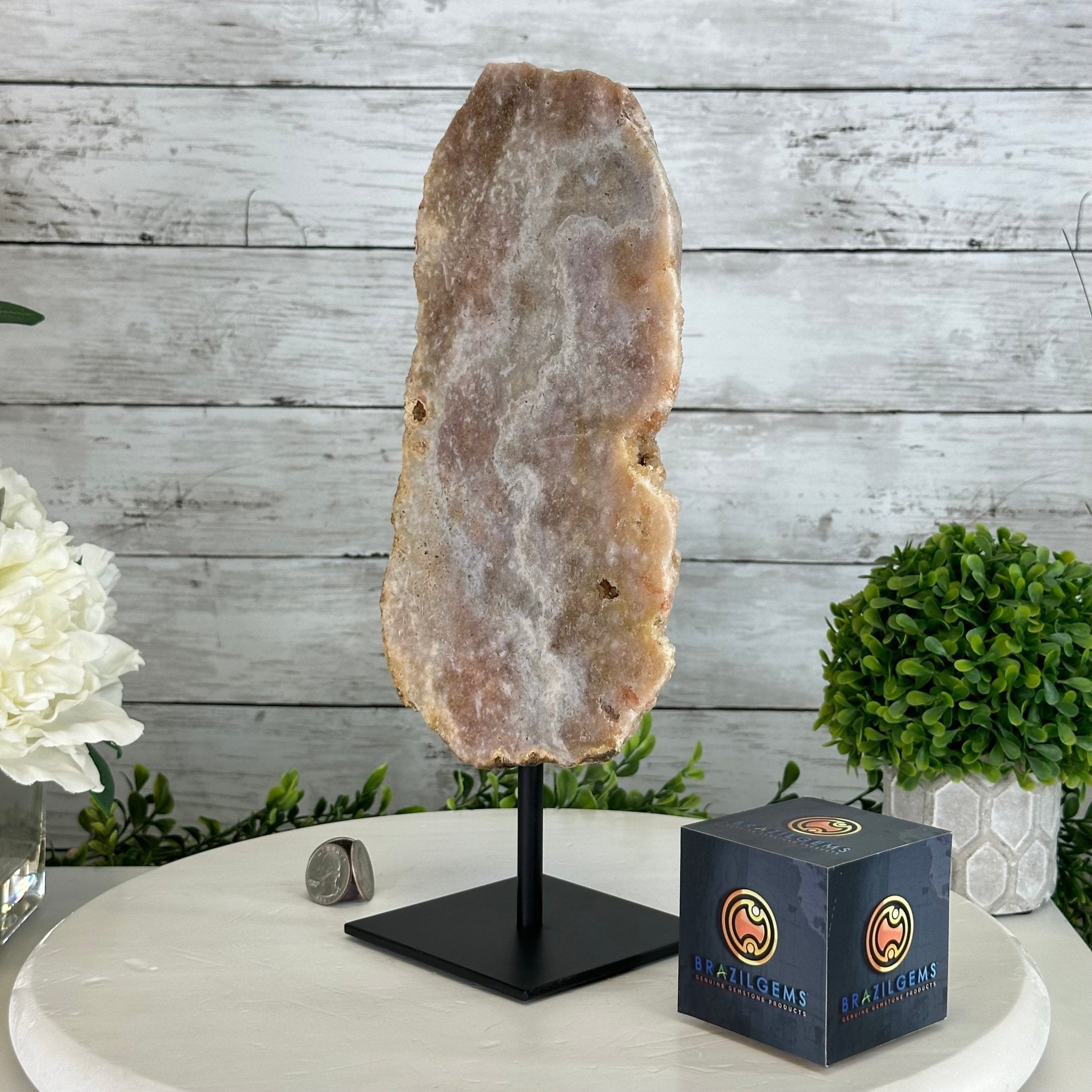 Pink Amethyst Slice on a Stand, 4.7 lbs and 12.9" Tall #5742-0138 - Brazil GemsBrazil GemsPink Amethyst Slice on a Stand, 4.7 lbs and 12.9" Tall #5742-0138Slices on Fixed Bases5742-0138