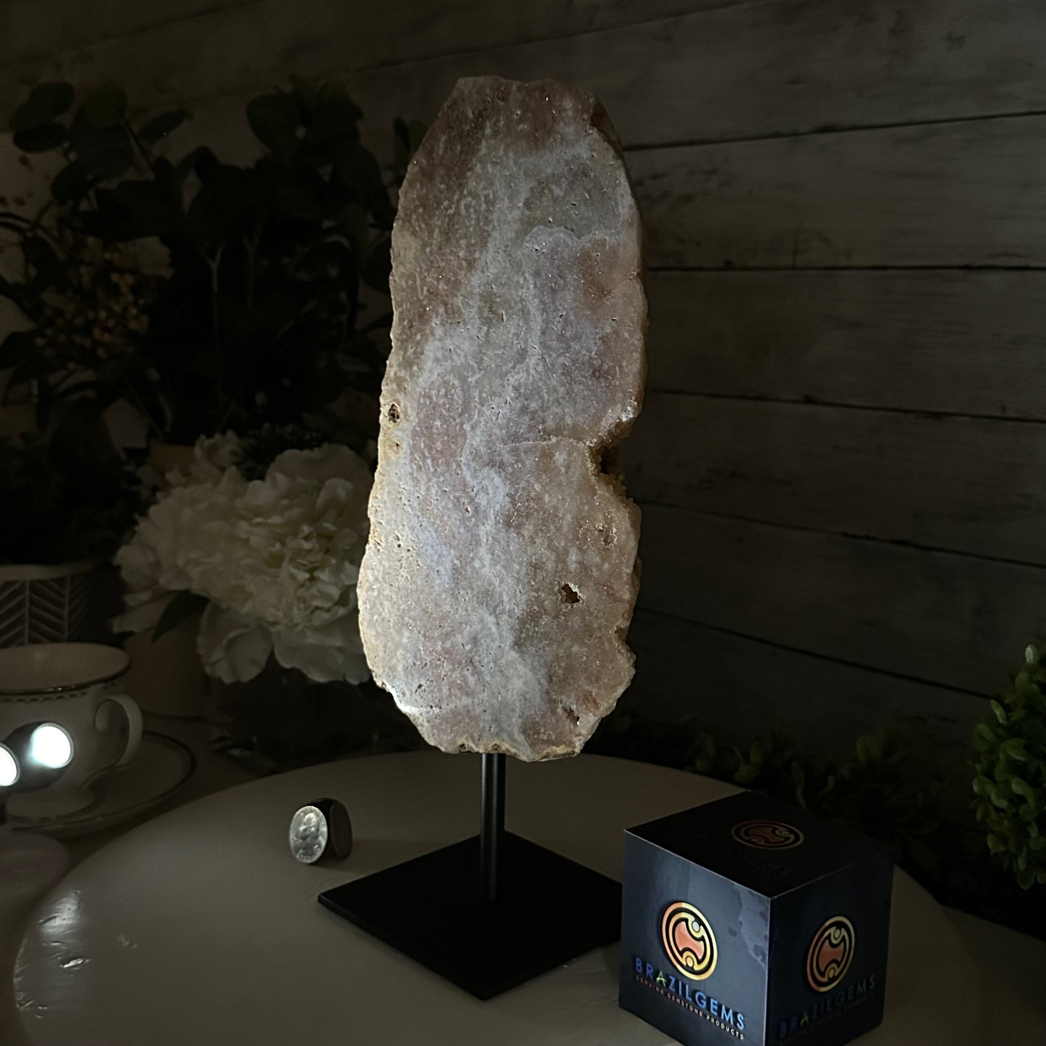 Pink Amethyst Slice on a Stand, 4.7 lbs and 12.9" Tall #5742-0138 - Brazil GemsBrazil GemsPink Amethyst Slice on a Stand, 4.7 lbs and 12.9" Tall #5742-0138Slices on Fixed Bases5742-0138