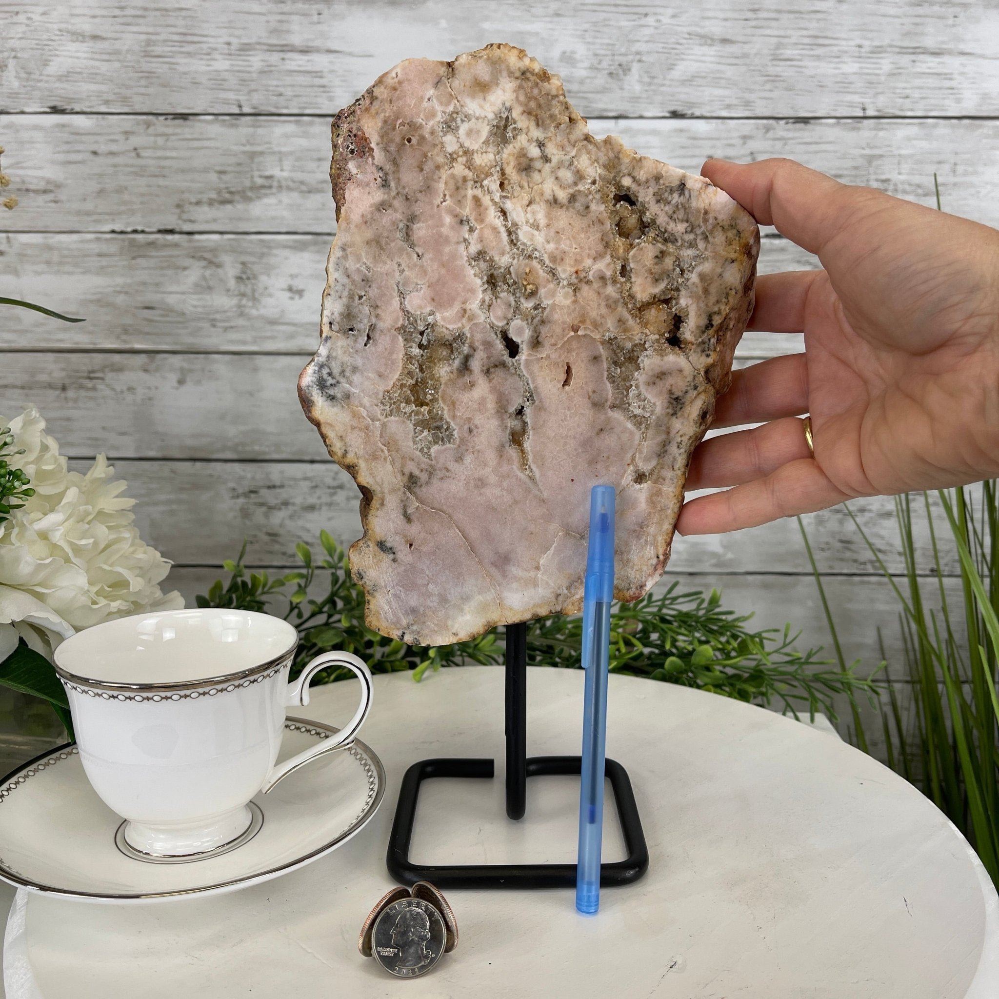 Pink Amethyst Slice on a Stand, 5.7 lbs and 11.7" Tall #5742-0041 by Brazil Gems - Brazil GemsBrazil GemsPink Amethyst Slice on a Stand, 5.7 lbs and 11.7" Tall #5742-0041 by Brazil GemsSlices on Fixed Bases5742-0041