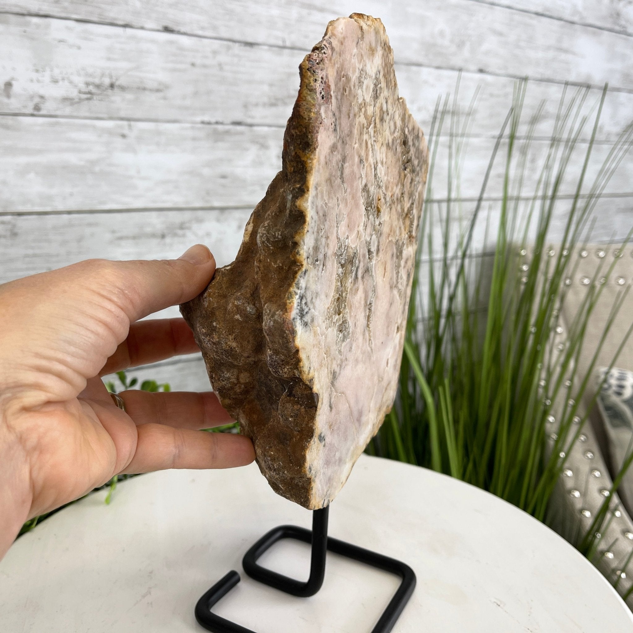 Pink Amethyst Slice on a Stand, 5.7 lbs and 11.7" Tall #5742-0041 by Brazil Gems - Brazil GemsBrazil GemsPink Amethyst Slice on a Stand, 5.7 lbs and 11.7" Tall #5742-0041 by Brazil GemsSlices on Fixed Bases5742-0041