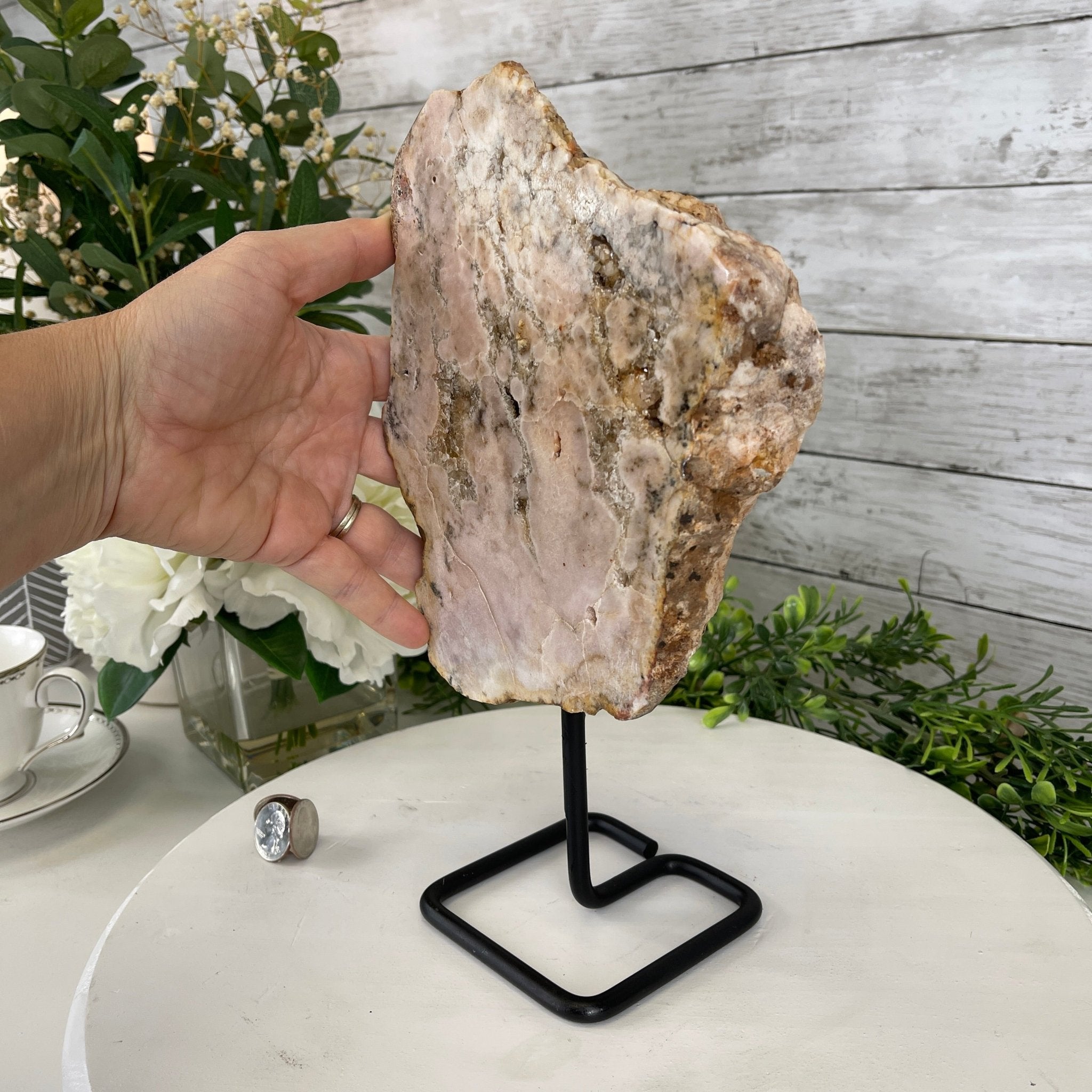Pink Amethyst Slice on a Stand, 5.7 lbs and 11.7" Tall #5742-0041 by Brazil Gems - Brazil GemsBrazil GemsPink Amethyst Slice on a Stand, 5.7 lbs and 11.7" Tall #5742-0041 by Brazil GemsSlices on Fixed Bases5742-0041