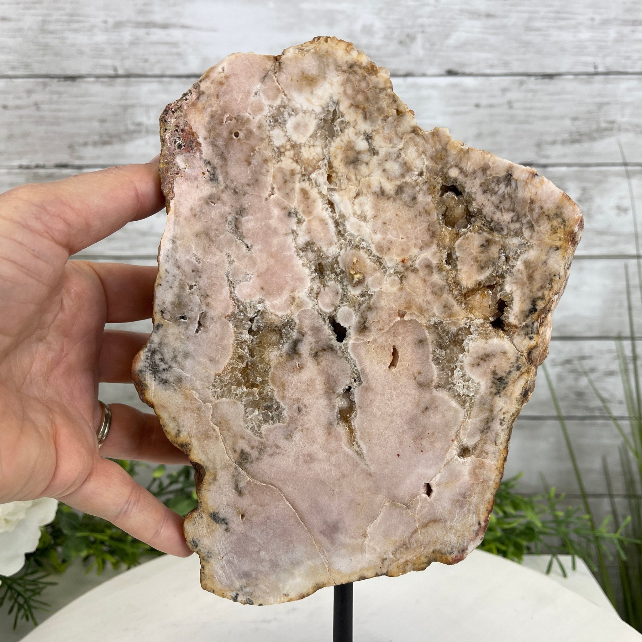 Pink Amethyst Slice on a Stand, 5.7 lbs and 11.7" Tall #5742-0041 by Brazil Gems - Brazil GemsBrazil GemsPink Amethyst Slice on a Stand, 5.7 lbs and 11.7" Tall #5742-0041 by Brazil GemsSlices on Fixed Bases5742-0041