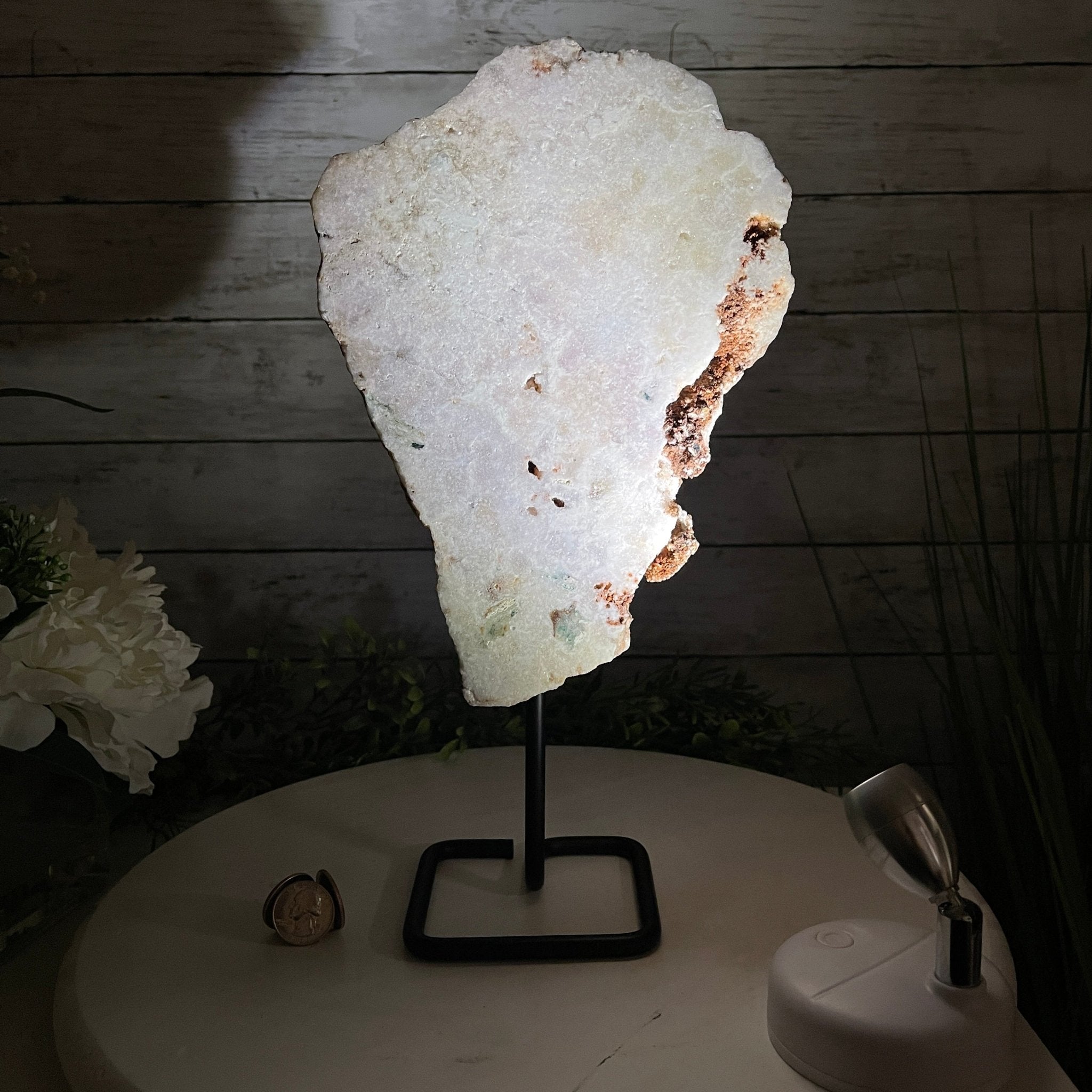 Pink Amethyst Slice on a Stand, 5.8 lbs and 13.1" Tall #5742-0045 by Brazil Gems - Brazil GemsBrazil GemsPink Amethyst Slice on a Stand, 5.8 lbs and 13.1" Tall #5742-0045 by Brazil GemsSlices on Fixed Bases5742-0045