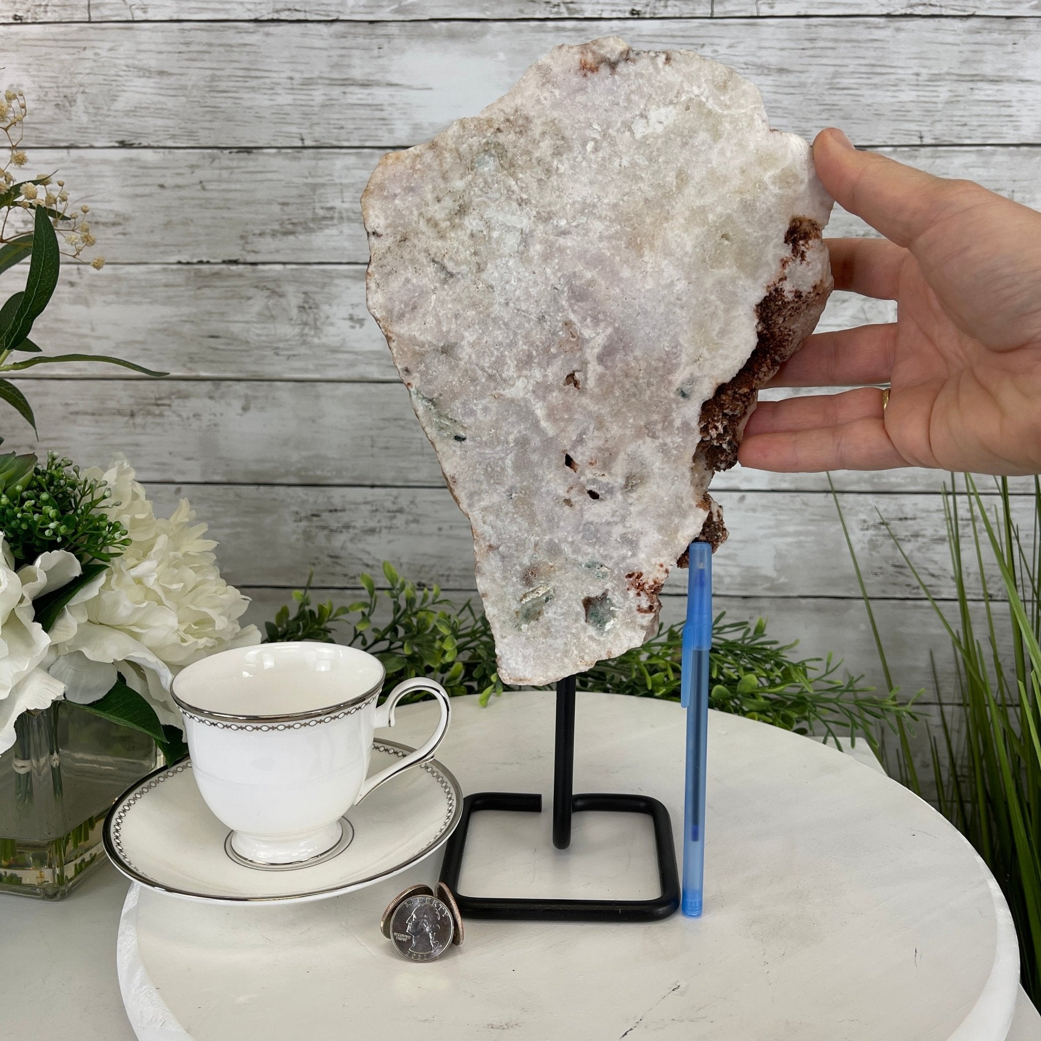 Pink Amethyst Slice on a Stand, 5.8 lbs and 13.1" Tall #5742-0045 by Brazil Gems - Brazil GemsBrazil GemsPink Amethyst Slice on a Stand, 5.8 lbs and 13.1" Tall #5742-0045 by Brazil GemsSlices on Fixed Bases5742-0045