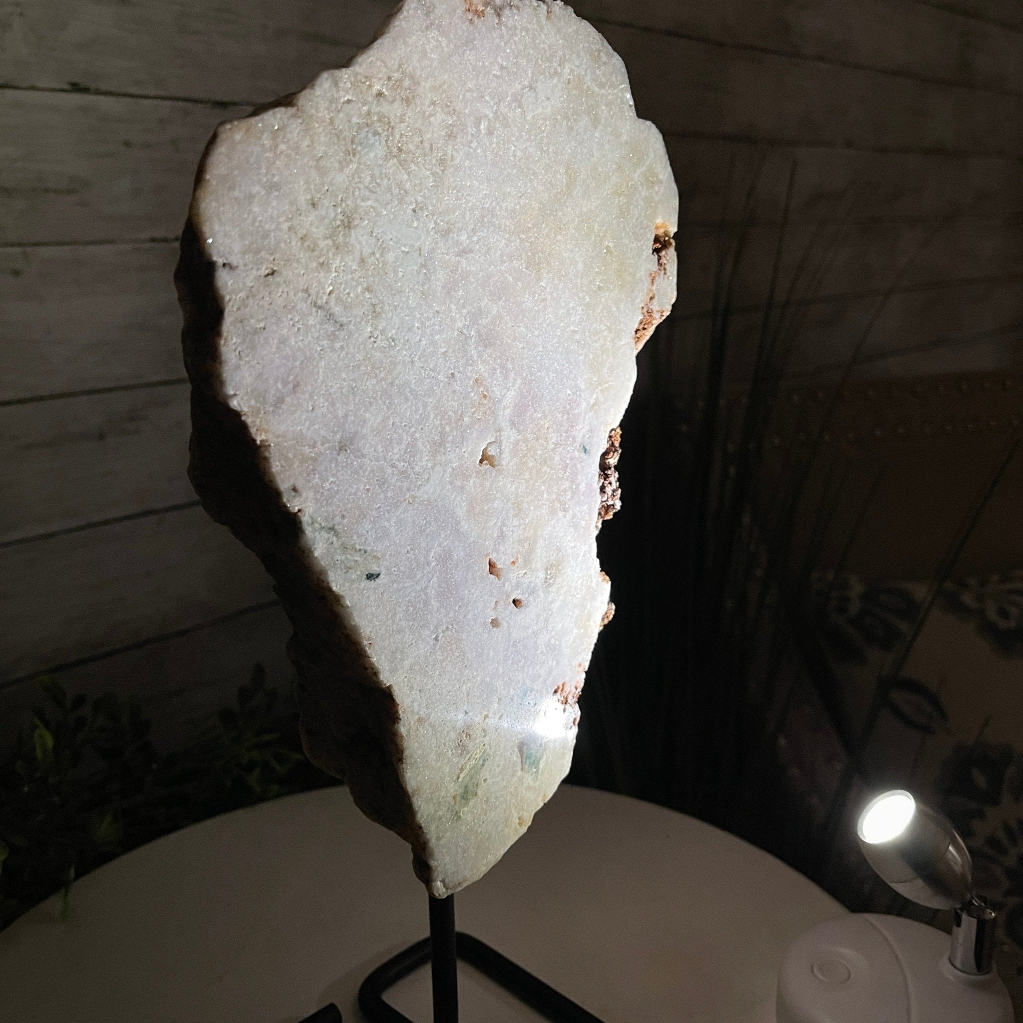 Pink Amethyst Slice on a Stand, 5.8 lbs and 13.1" Tall #5742-0045 by Brazil Gems - Brazil GemsBrazil GemsPink Amethyst Slice on a Stand, 5.8 lbs and 13.1" Tall #5742-0045 by Brazil GemsSlices on Fixed Bases5742-0045