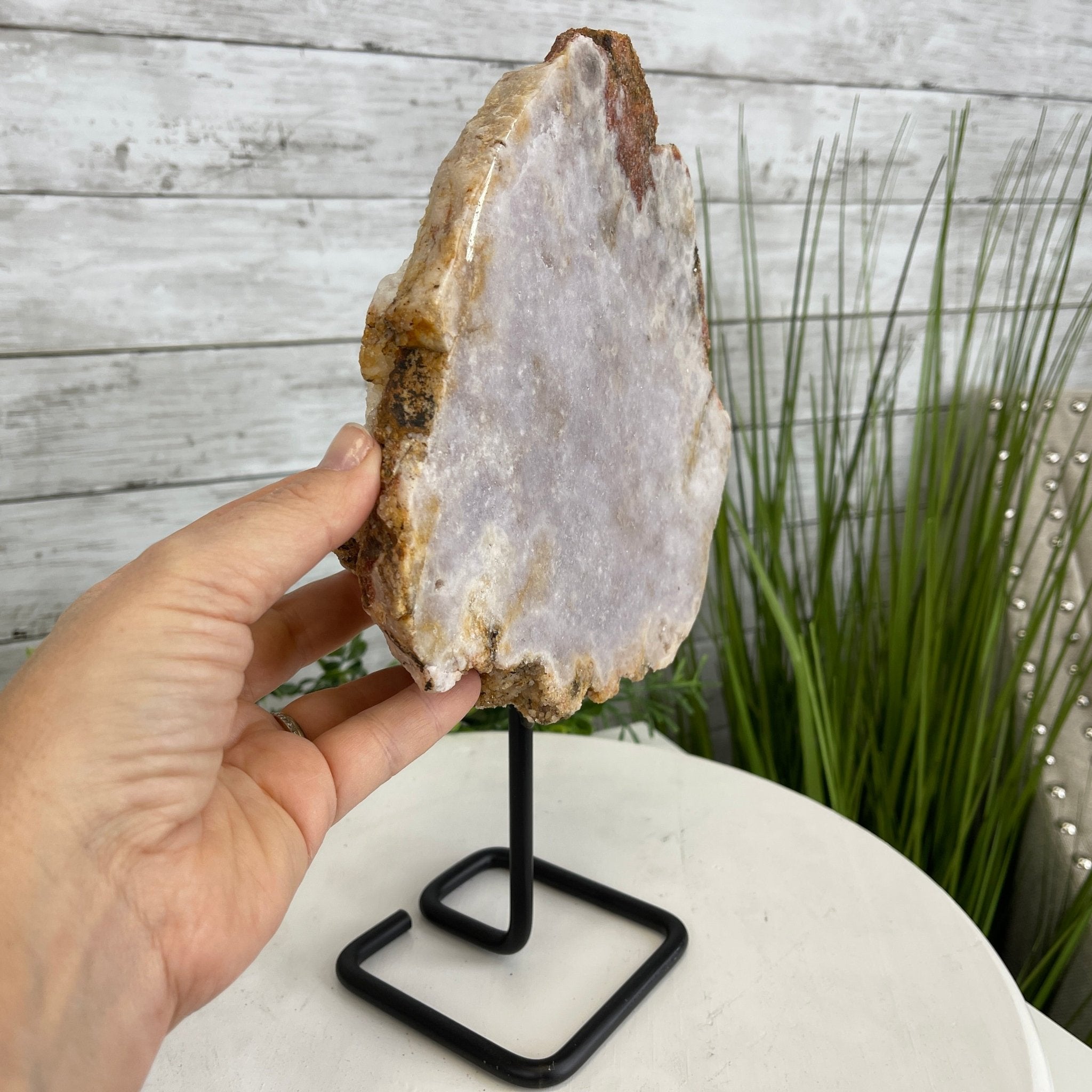 Pink Amethyst Slice on a Stand, 5.9 lbs and 12" Tall #5742-0037 by Brazil Gems - Brazil GemsBrazil GemsPink Amethyst Slice on a Stand, 5.9 lbs and 12" Tall #5742-0037 by Brazil GemsSlices on Fixed Bases5742-0037