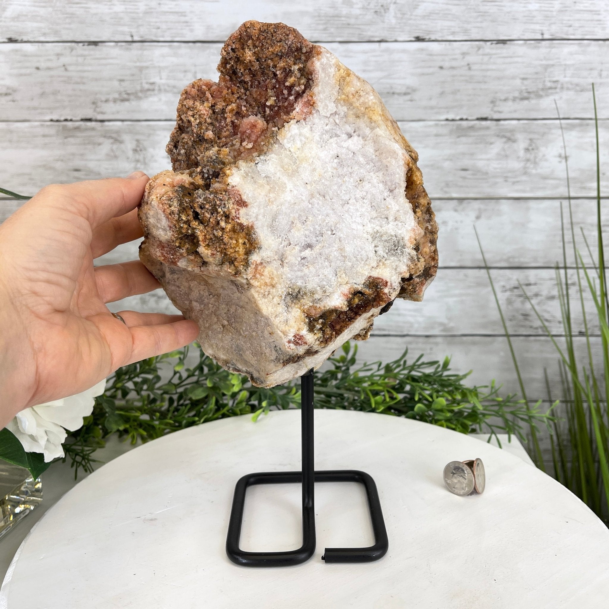 Pink Amethyst Slice on a Stand, 5.9 lbs and 12" Tall #5742-0037 by Brazil Gems - Brazil GemsBrazil GemsPink Amethyst Slice on a Stand, 5.9 lbs and 12" Tall #5742-0037 by Brazil GemsSlices on Fixed Bases5742-0037