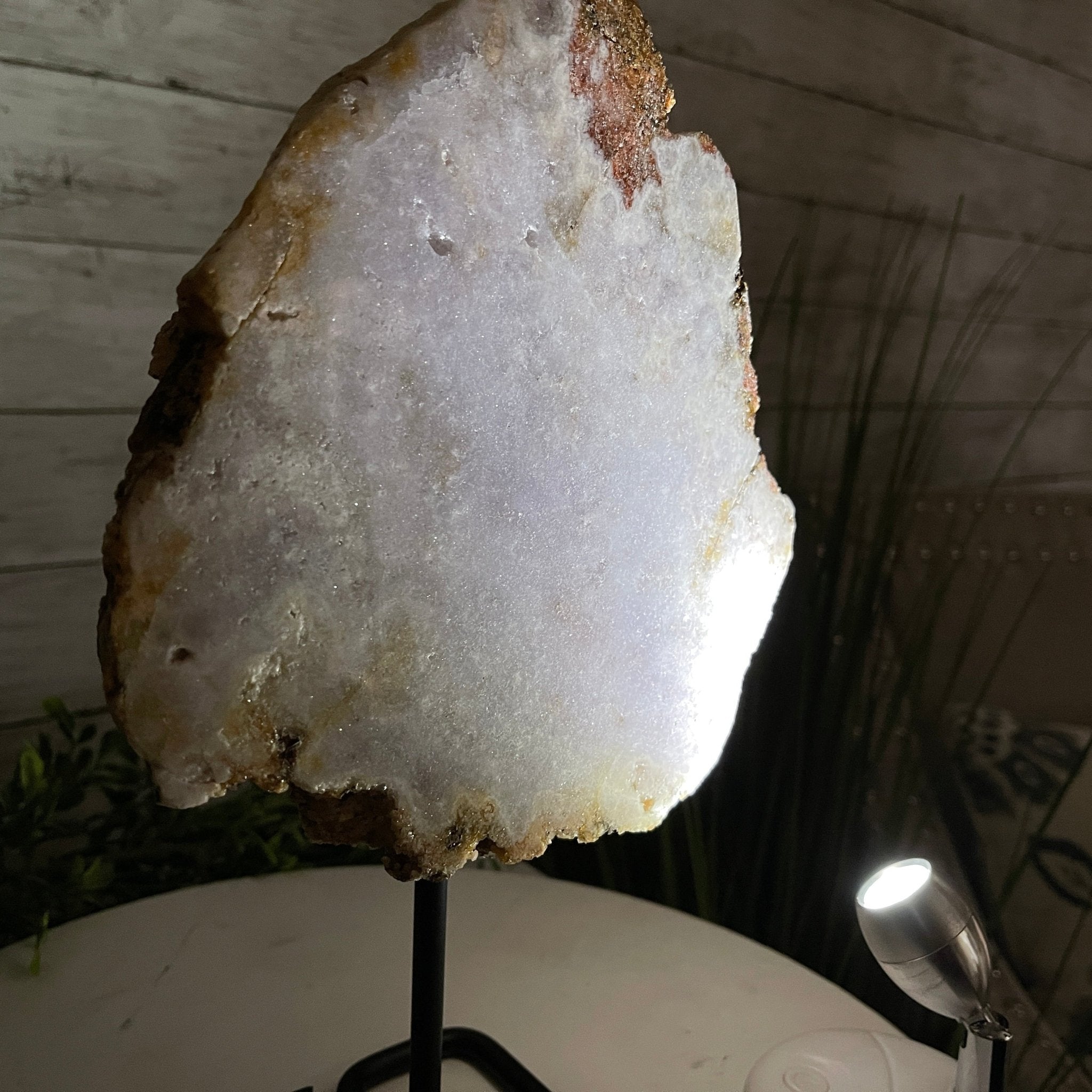 Pink Amethyst Slice on a Stand, 5.9 lbs and 12" Tall #5742-0037 by Brazil Gems - Brazil GemsBrazil GemsPink Amethyst Slice on a Stand, 5.9 lbs and 12" Tall #5742-0037 by Brazil GemsSlices on Fixed Bases5742-0037