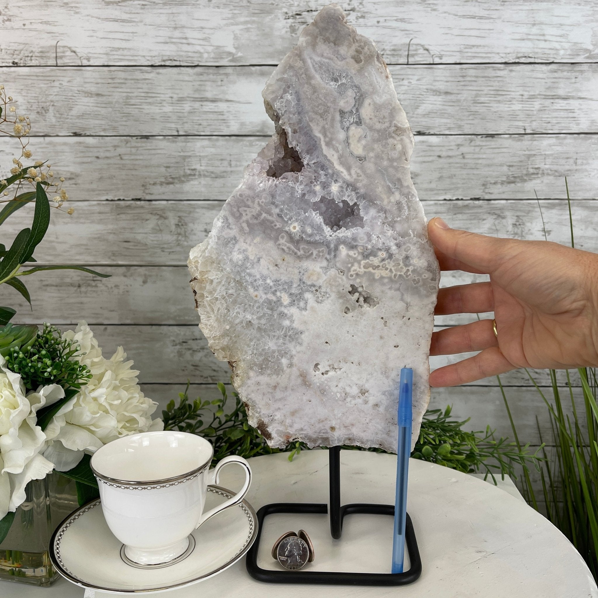 Pink Amethyst Slice on a Stand, 6.3 lbs and 15.5" Tall #5742-0032 by Brazil Gems - Brazil GemsBrazil GemsPink Amethyst Slice on a Stand, 6.3 lbs and 15.5" Tall #5742-0032 by Brazil GemsSlices on Fixed Bases5742-0032
