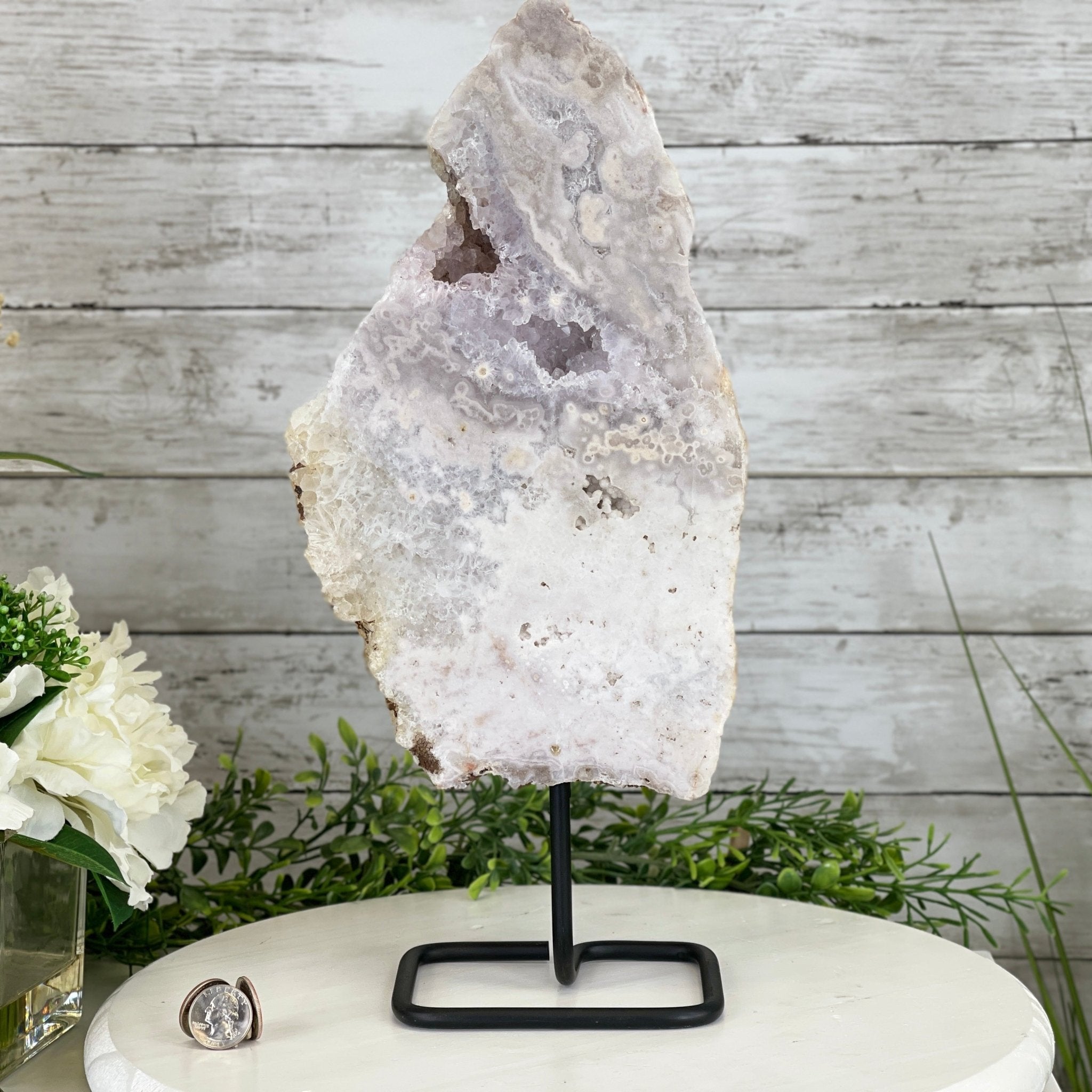Pink Amethyst Slice on a Stand, 6.3 lbs and 15.5" Tall #5742-0032 by Brazil Gems - Brazil GemsBrazil GemsPink Amethyst Slice on a Stand, 6.3 lbs and 15.5" Tall #5742-0032 by Brazil GemsSlices on Fixed Bases5742-0032