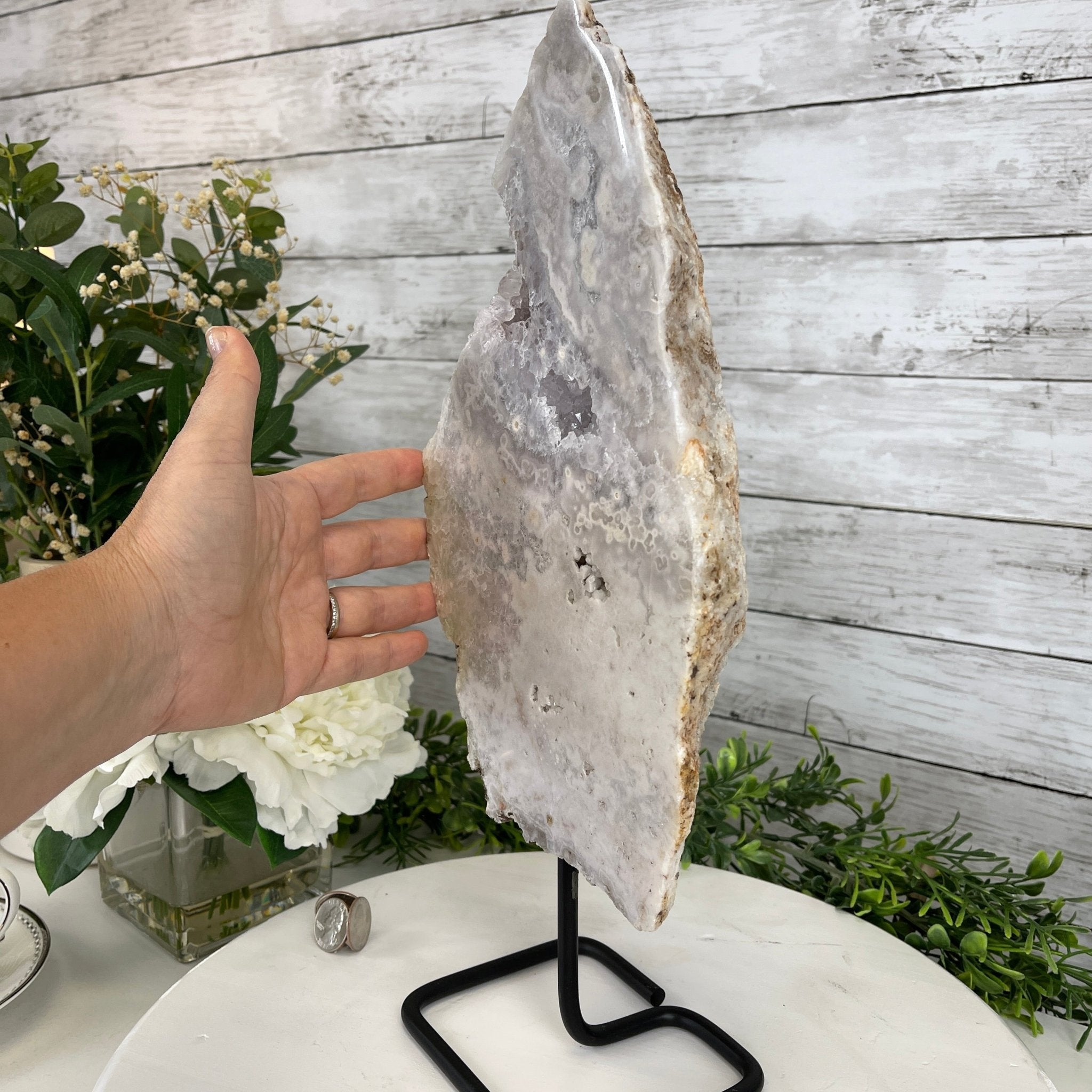 Pink Amethyst Slice on a Stand, 6.3 lbs and 15.5" Tall #5742-0032 by Brazil Gems - Brazil GemsBrazil GemsPink Amethyst Slice on a Stand, 6.3 lbs and 15.5" Tall #5742-0032 by Brazil GemsSlices on Fixed Bases5742-0032