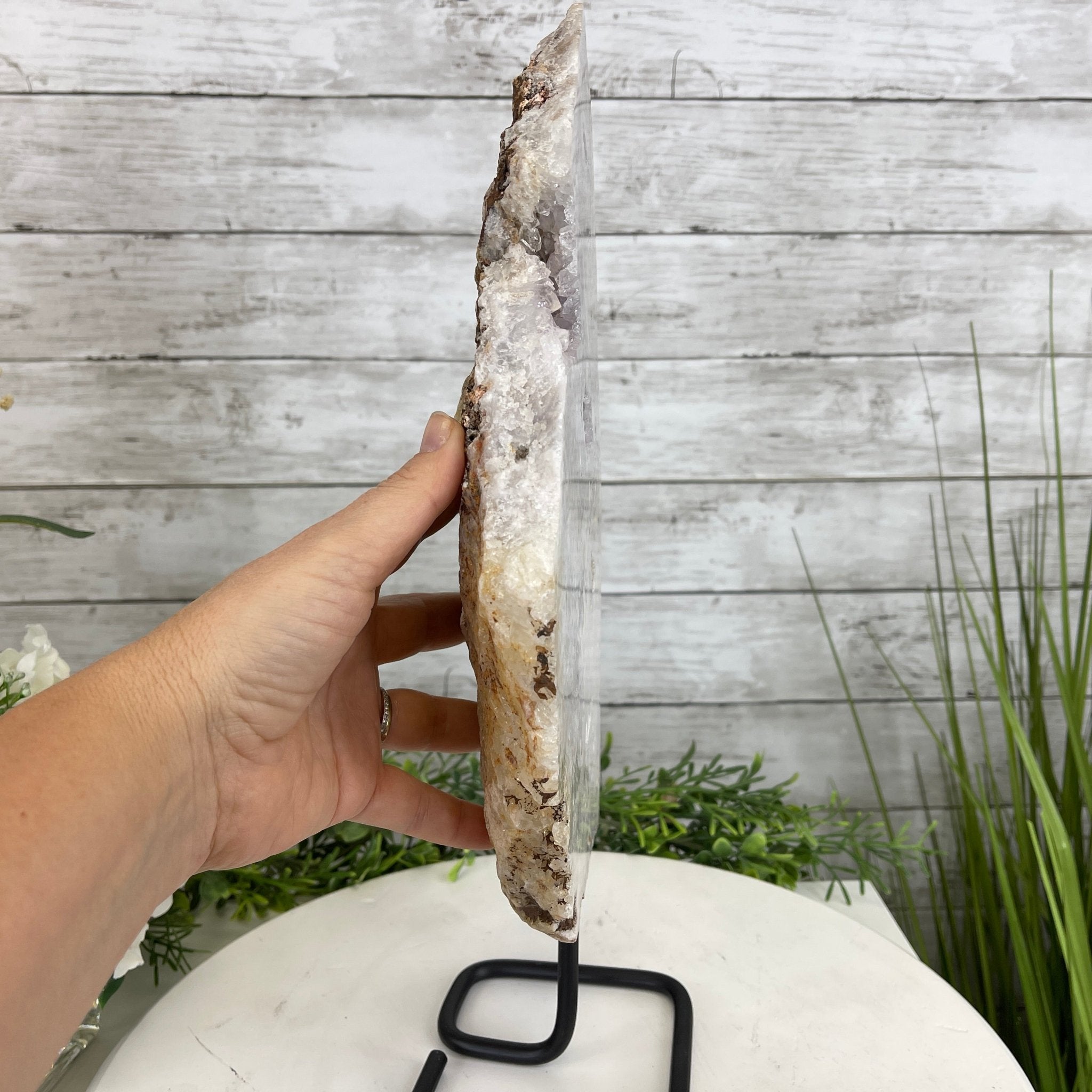 Pink Amethyst Slice on a Stand, 6.3 lbs and 15.5" Tall #5742-0032 by Brazil Gems - Brazil GemsBrazil GemsPink Amethyst Slice on a Stand, 6.3 lbs and 15.5" Tall #5742-0032 by Brazil GemsSlices on Fixed Bases5742-0032