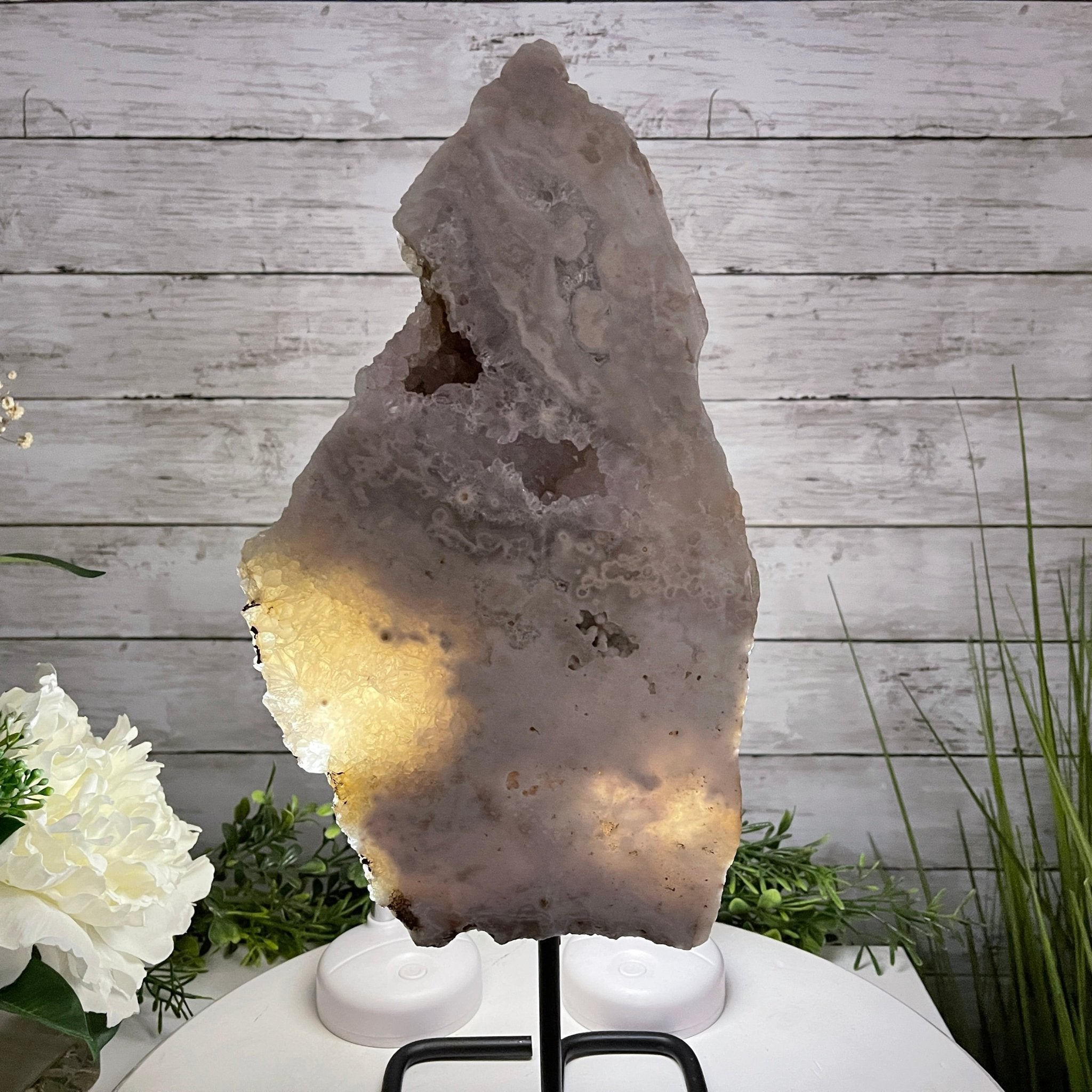 Pink Amethyst Slice on a Stand, 6.3 lbs and 15.5" Tall #5742-0032 by Brazil Gems - Brazil GemsBrazil GemsPink Amethyst Slice on a Stand, 6.3 lbs and 15.5" Tall #5742-0032 by Brazil GemsSlices on Fixed Bases5742-0032