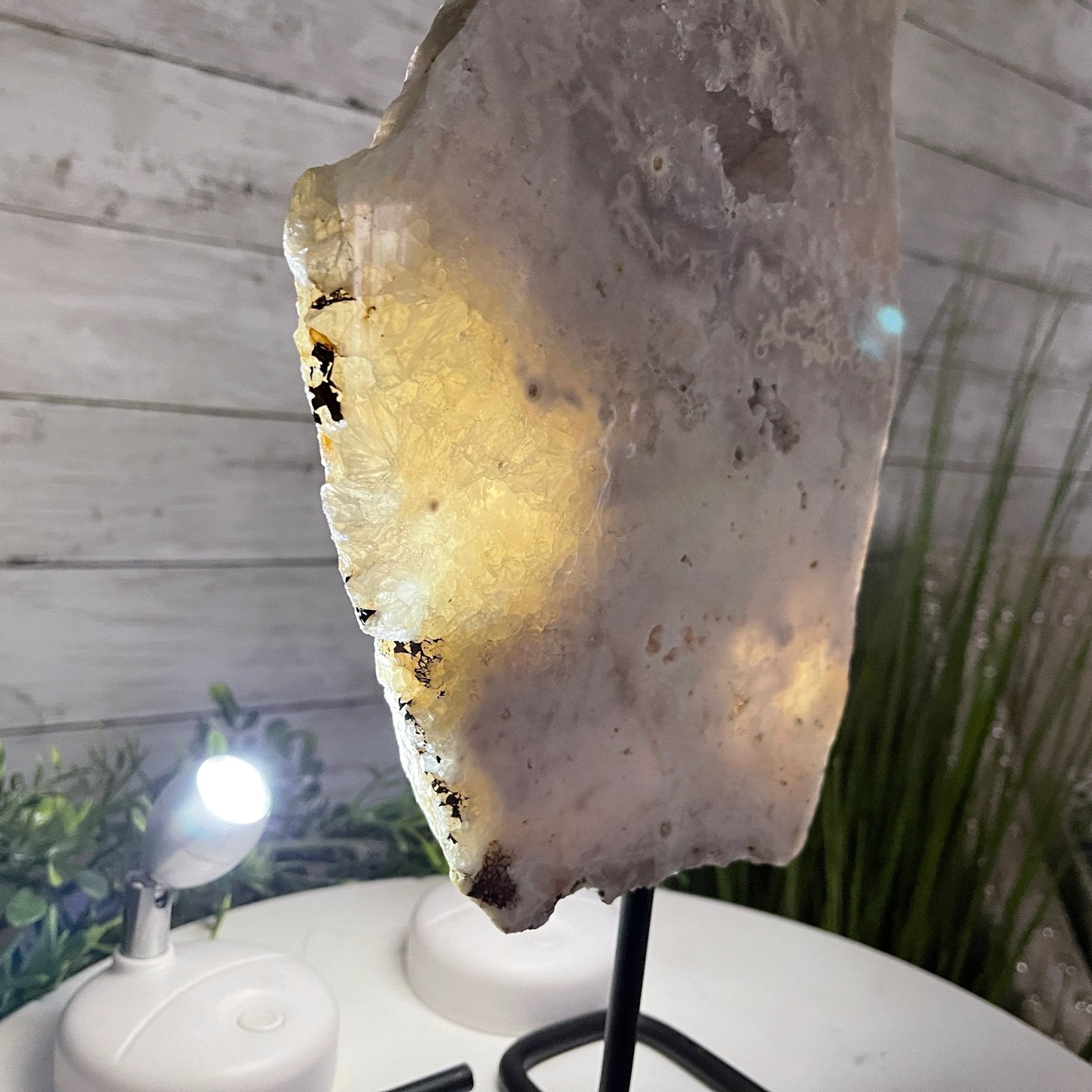 Pink Amethyst Slice on a Stand, 6.3 lbs and 15.5" Tall #5742-0032 by Brazil Gems - Brazil GemsBrazil GemsPink Amethyst Slice on a Stand, 6.3 lbs and 15.5" Tall #5742-0032 by Brazil GemsSlices on Fixed Bases5742-0032