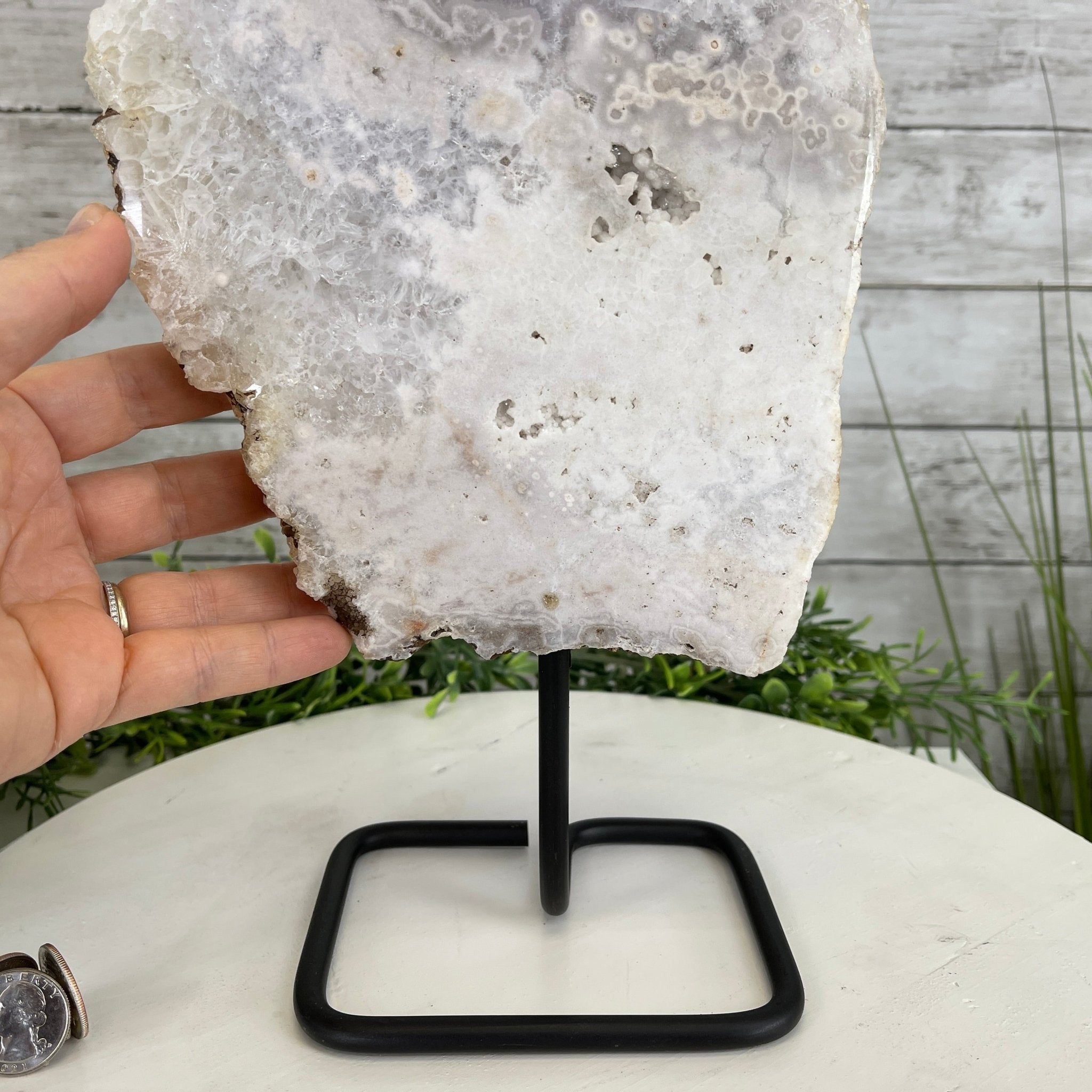 Pink Amethyst Slice on a Stand, 6.3 lbs and 15.5" Tall #5742-0032 by Brazil Gems - Brazil GemsBrazil GemsPink Amethyst Slice on a Stand, 6.3 lbs and 15.5" Tall #5742-0032 by Brazil GemsSlices on Fixed Bases5742-0032