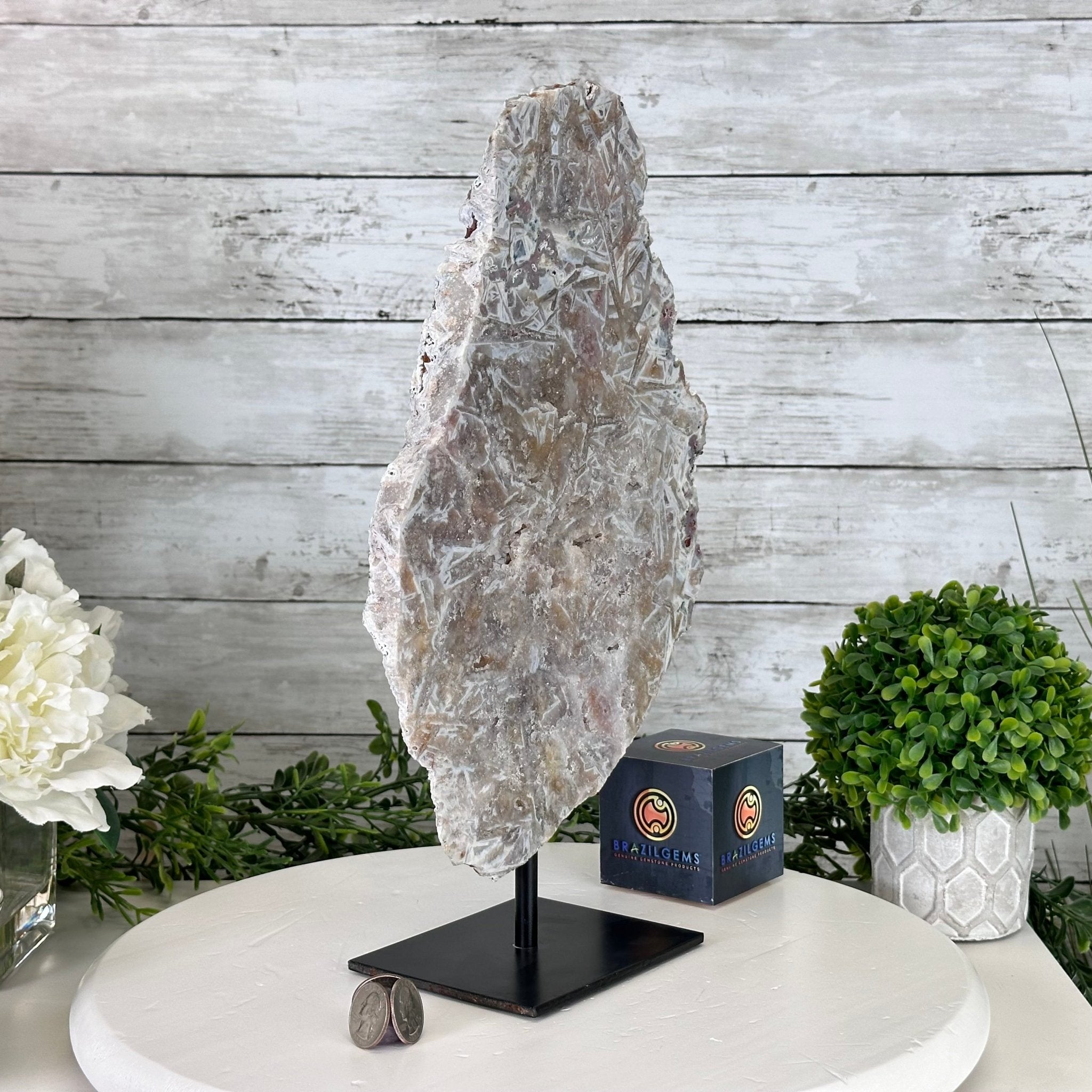 Pink Amethyst Slice on a Stand, 6.8 lbs and 14.6" Tall #5742-0124 - Brazil GemsBrazil GemsPink Amethyst Slice on a Stand, 6.8 lbs and 14.6" Tall #5742-0124Slices on Fixed Bases5742-0124
