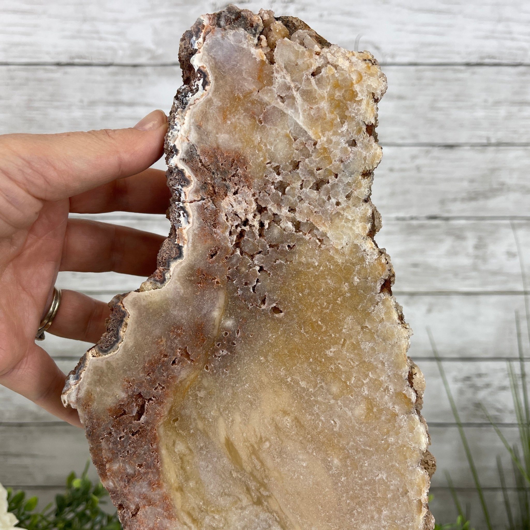 Pink Amethyst Slice on a Stand, 7.6 lbs and 15.3" Tall #5742-0043 by Brazil Gems - Brazil GemsBrazil GemsPink Amethyst Slice on a Stand, 7.6 lbs and 15.3" Tall #5742-0043 by Brazil GemsSlices on Fixed Bases5742-0043