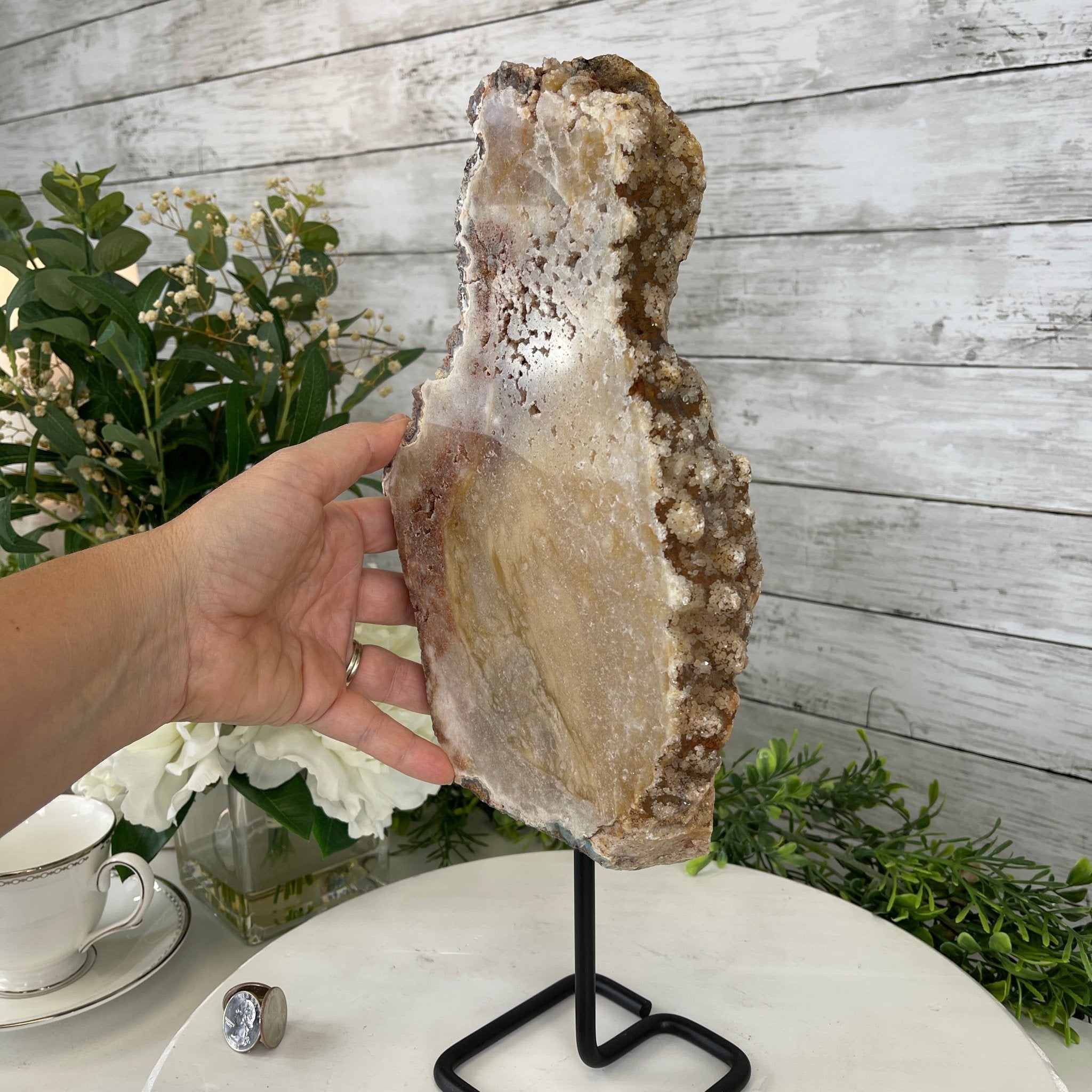 Pink Amethyst Slice on a Stand, 7.6 lbs and 15.3" Tall #5742-0043 by Brazil Gems - Brazil GemsBrazil GemsPink Amethyst Slice on a Stand, 7.6 lbs and 15.3" Tall #5742-0043 by Brazil GemsSlices on Fixed Bases5742-0043