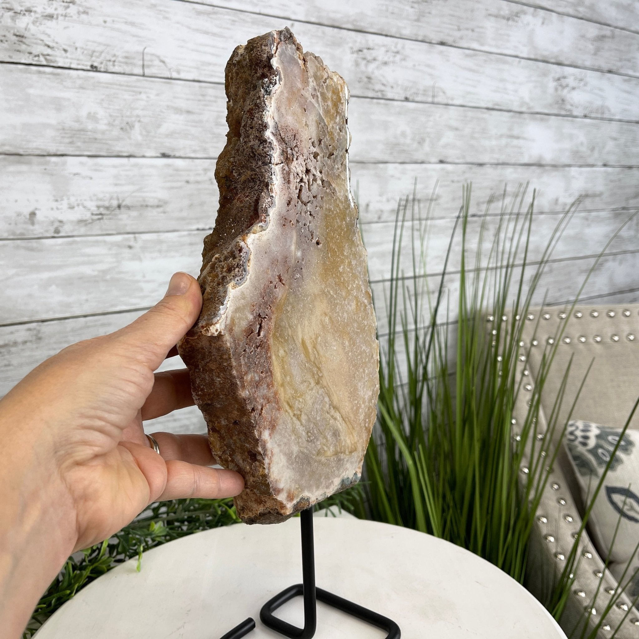 Pink Amethyst Slice on a Stand, 7.6 lbs and 15.3" Tall #5742-0043 by Brazil Gems - Brazil GemsBrazil GemsPink Amethyst Slice on a Stand, 7.6 lbs and 15.3" Tall #5742-0043 by Brazil GemsSlices on Fixed Bases5742-0043