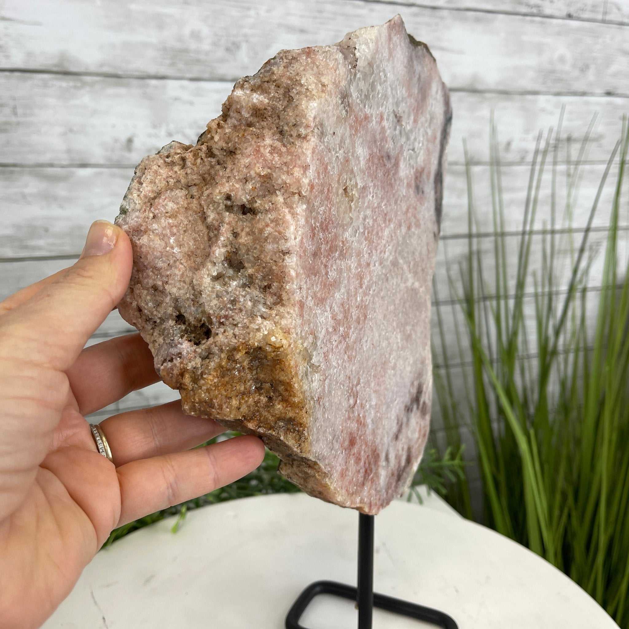 Pink Amethyst Slice on a Stand, 8.7 lbs and 13.3" Tall #5742-0034 by Brazil Gems - Brazil GemsBrazil GemsPink Amethyst Slice on a Stand, 8.7 lbs and 13.3" Tall #5742-0034 by Brazil GemsSlices on Fixed Bases5742-0034