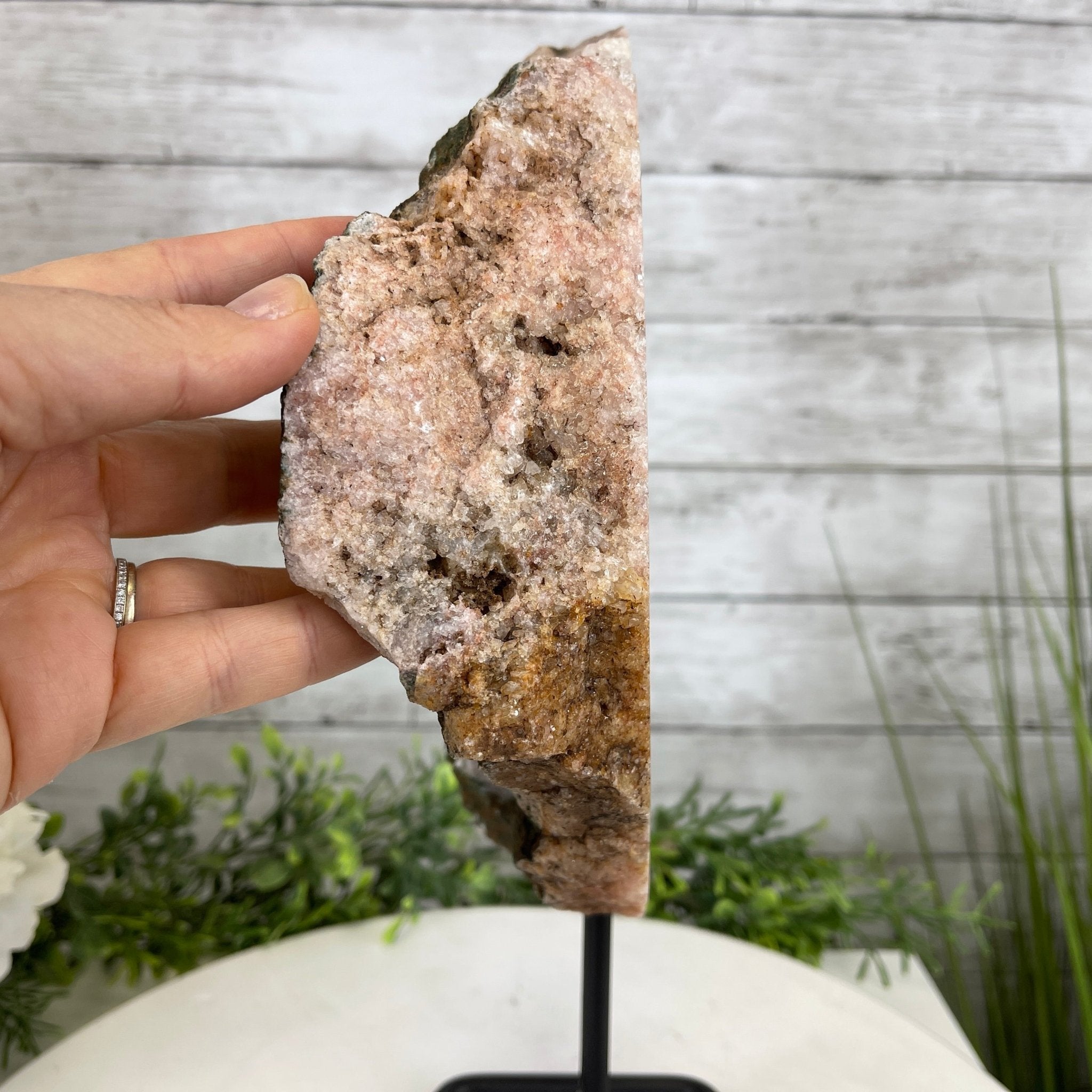 Pink Amethyst Slice on a Stand, 8.7 lbs and 13.3" Tall #5742-0034 by Brazil Gems - Brazil GemsBrazil GemsPink Amethyst Slice on a Stand, 8.7 lbs and 13.3" Tall #5742-0034 by Brazil GemsSlices on Fixed Bases5742-0034