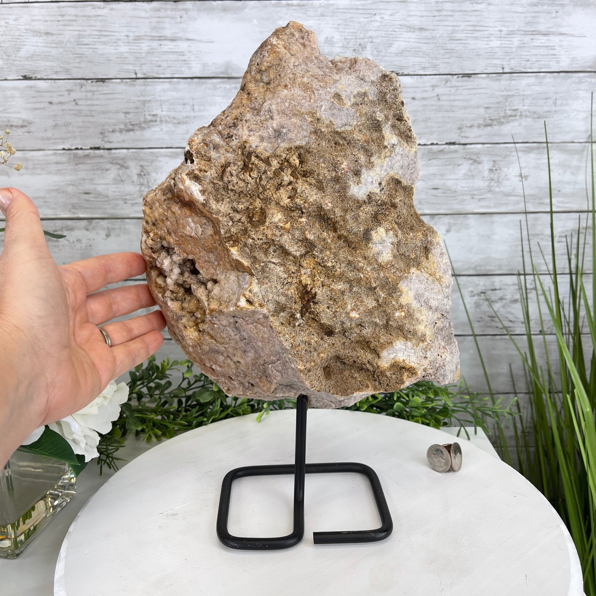 Pink Amethyst Slice on a Stand, 8.7 lbs and 14" Tall #5742-0039 by Brazil Gems - Brazil GemsBrazil GemsPink Amethyst Slice on a Stand, 8.7 lbs and 14" Tall #5742-0039 by Brazil GemsSlices on Fixed Bases5742-0039
