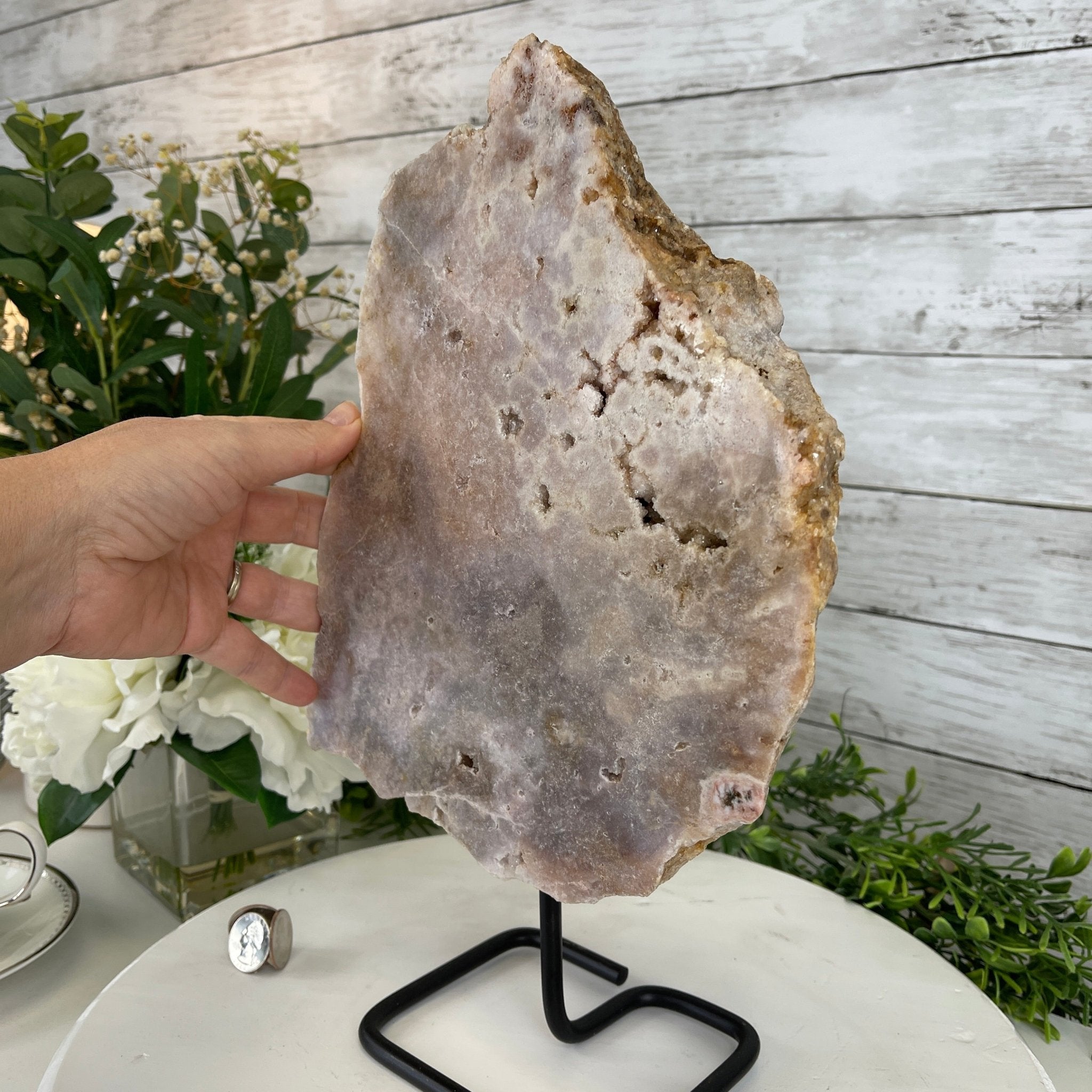 Pink Amethyst Slice on a Stand, 8.7 lbs and 14" Tall #5742-0039 by Brazil Gems - Brazil GemsBrazil GemsPink Amethyst Slice on a Stand, 8.7 lbs and 14" Tall #5742-0039 by Brazil GemsSlices on Fixed Bases5742-0039