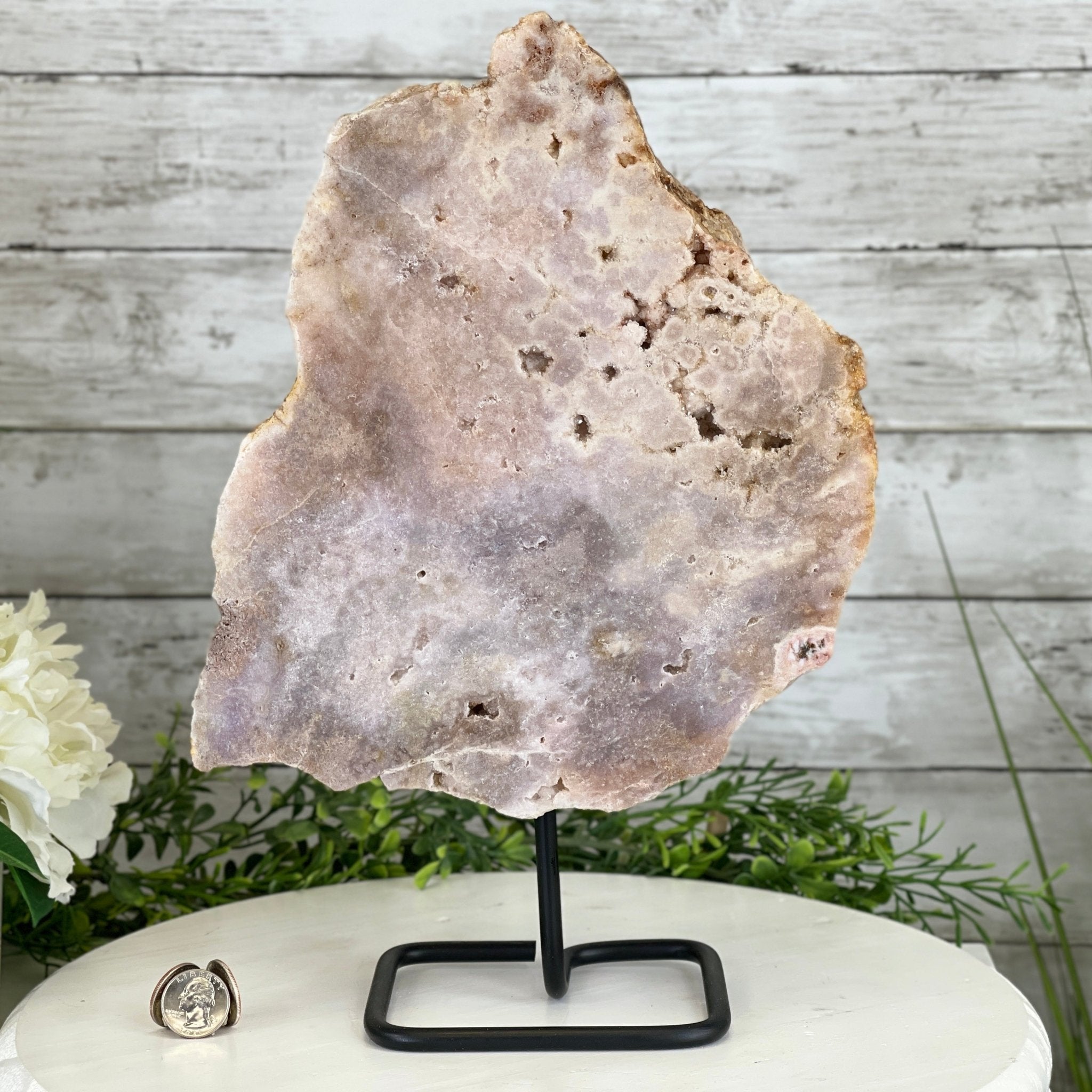 Pink Amethyst Slice on a Stand, 8.7 lbs and 14" Tall #5742-0039 by Brazil Gems - Brazil GemsBrazil GemsPink Amethyst Slice on a Stand, 8.7 lbs and 14" Tall #5742-0039 by Brazil GemsSlices on Fixed Bases5742-0039