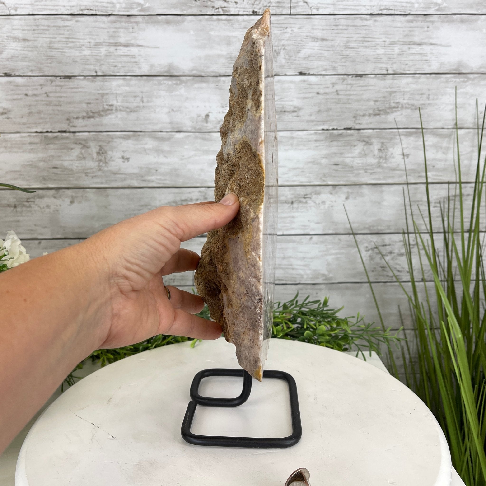 Pink Amethyst Slice on a Stand, 8.7 lbs and 14" Tall #5742-0039 by Brazil Gems - Brazil GemsBrazil GemsPink Amethyst Slice on a Stand, 8.7 lbs and 14" Tall #5742-0039 by Brazil GemsSlices on Fixed Bases5742-0039