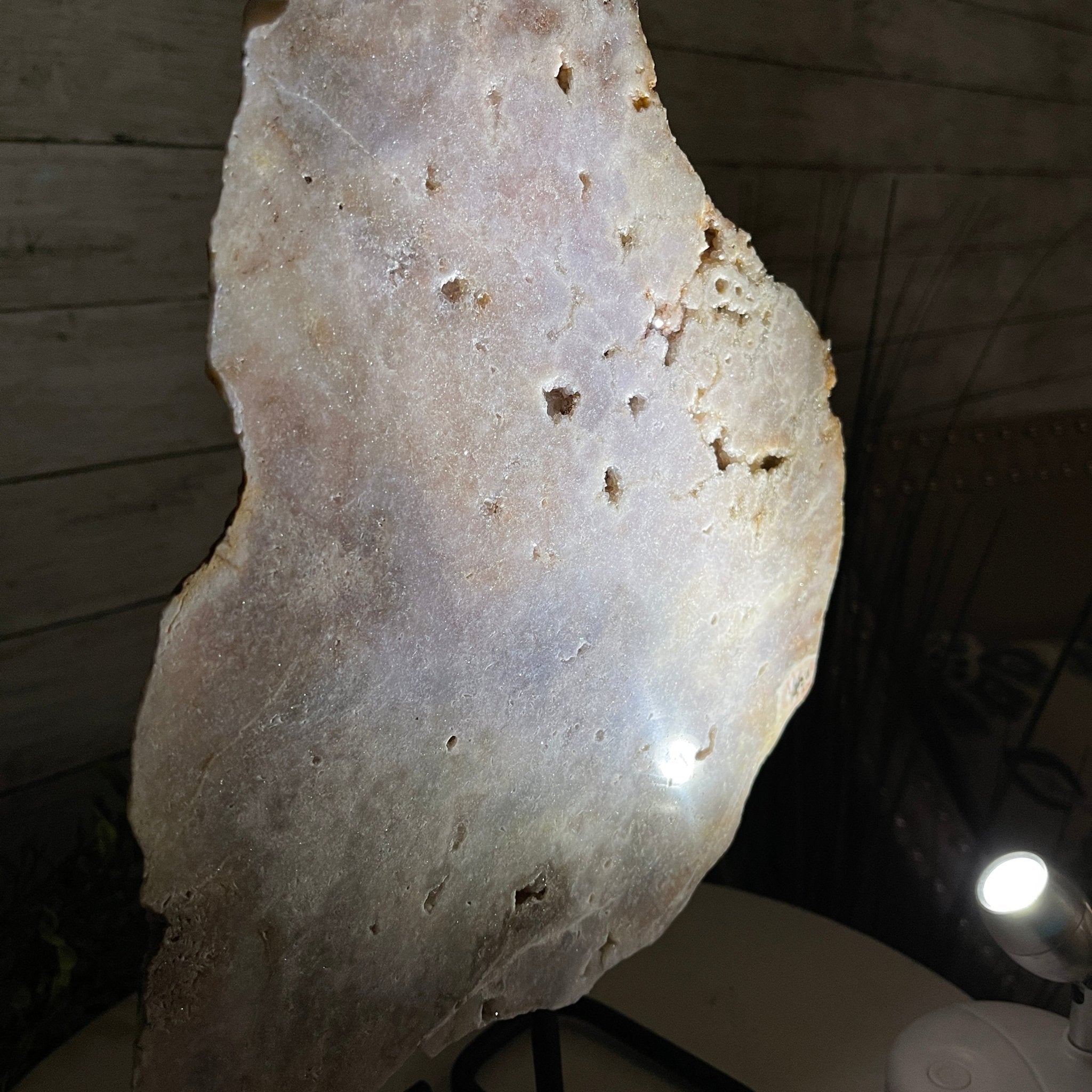 Pink Amethyst Slice on a Stand, 8.7 lbs and 14" Tall #5742-0039 by Brazil Gems - Brazil GemsBrazil GemsPink Amethyst Slice on a Stand, 8.7 lbs and 14" Tall #5742-0039 by Brazil GemsSlices on Fixed Bases5742-0039