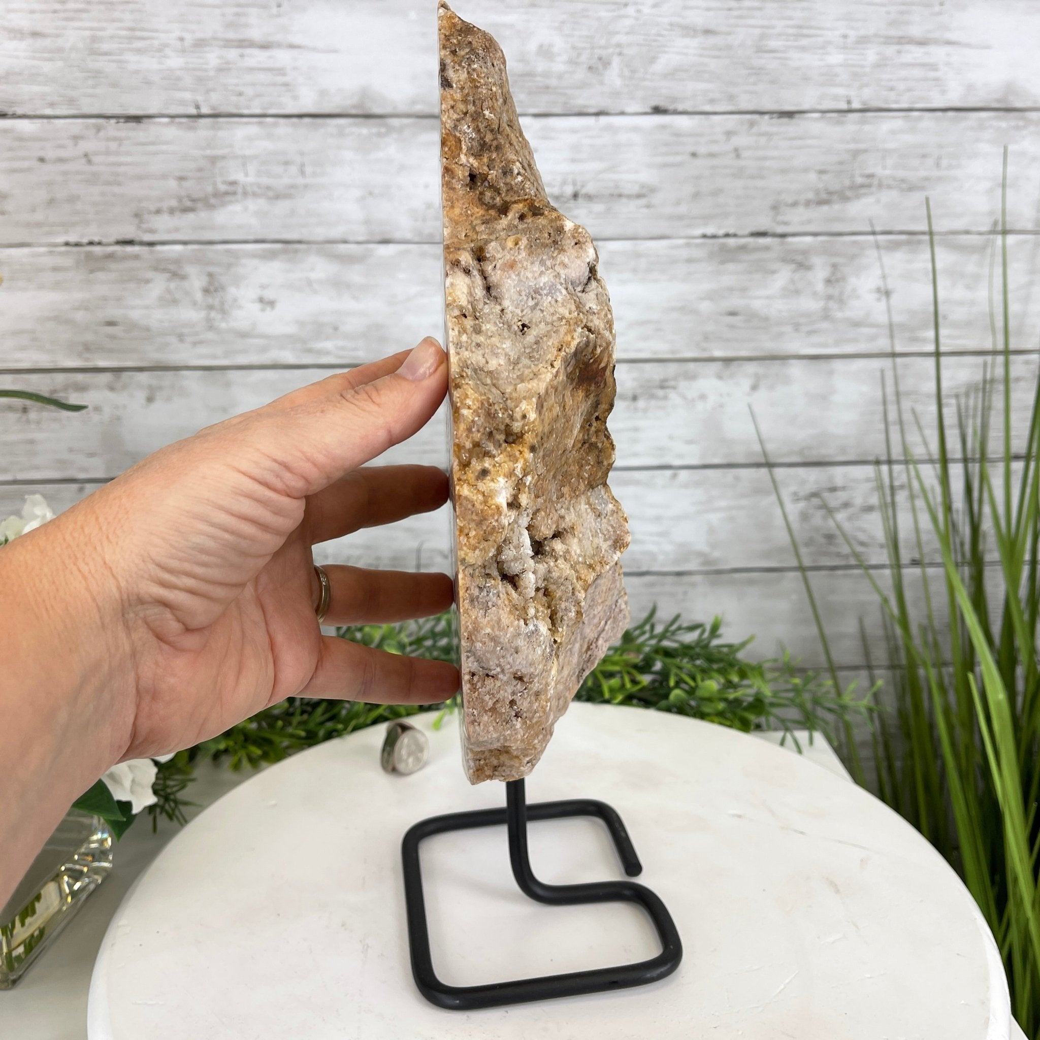 Pink Amethyst Slice on a Stand, 8.7 lbs and 14" Tall #5742-0039 by Brazil Gems - Brazil GemsBrazil GemsPink Amethyst Slice on a Stand, 8.7 lbs and 14" Tall #5742-0039 by Brazil GemsSlices on Fixed Bases5742-0039