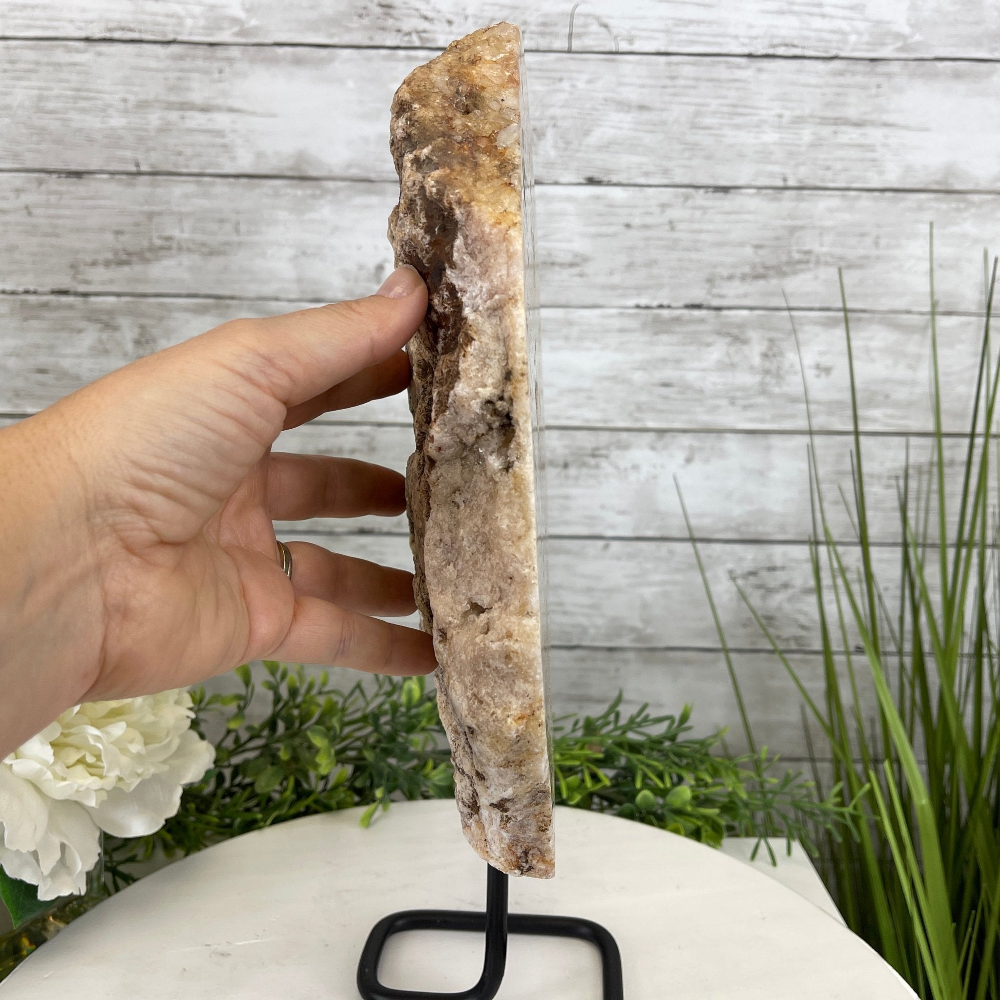 Pink Amethyst Slice on a Stand, 9.3 lbs and 14.2" Tall #5742-0029 by Brazil Gems - Brazil GemsBrazil GemsPink Amethyst Slice on a Stand, 9.3 lbs and 14.2" Tall #5742-0029 by Brazil GemsSlices on Fixed Bases5742-0029