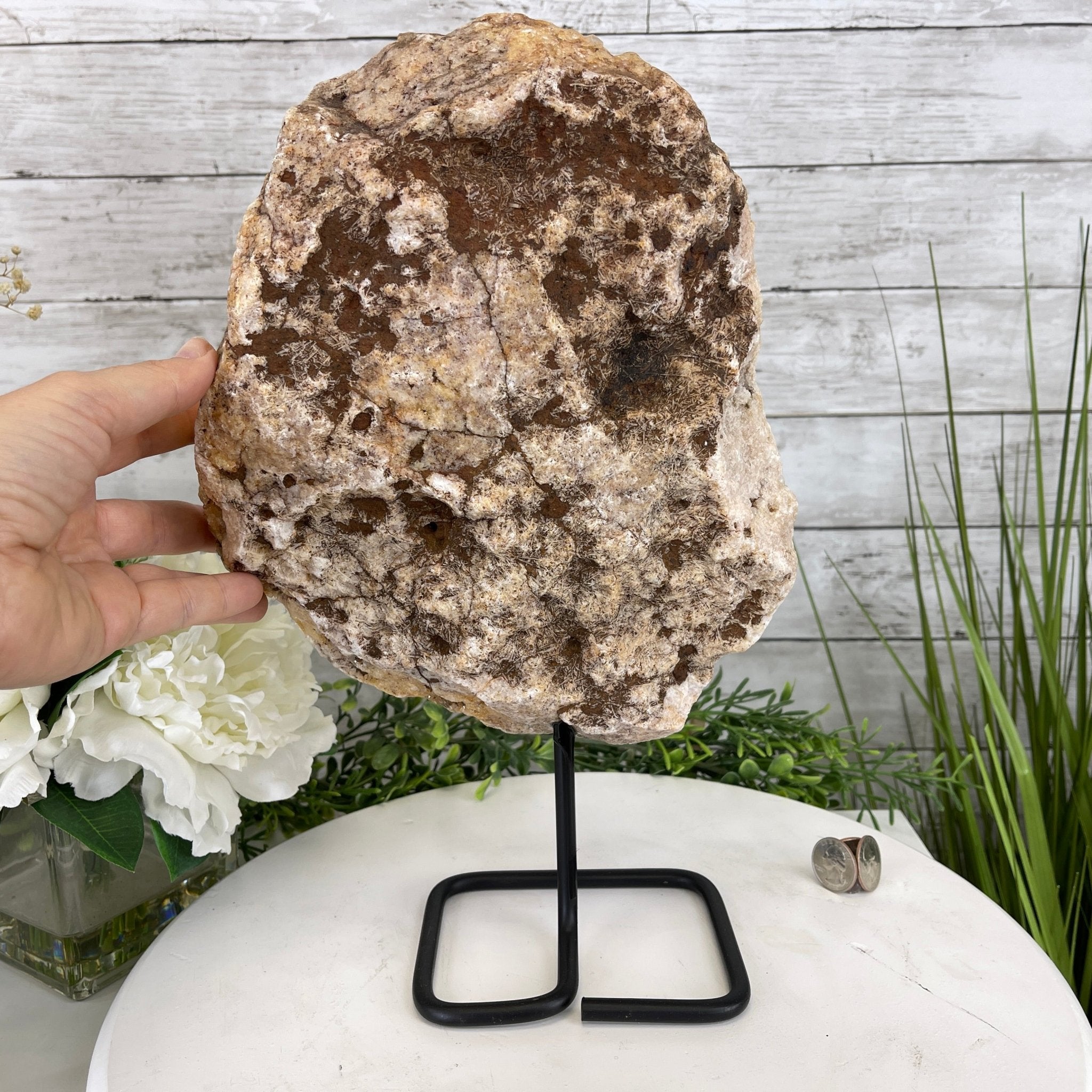 Pink Amethyst Slice on a Stand, 9.3 lbs and 14.2" Tall #5742-0029 by Brazil Gems - Brazil GemsBrazil GemsPink Amethyst Slice on a Stand, 9.3 lbs and 14.2" Tall #5742-0029 by Brazil GemsSlices on Fixed Bases5742-0029