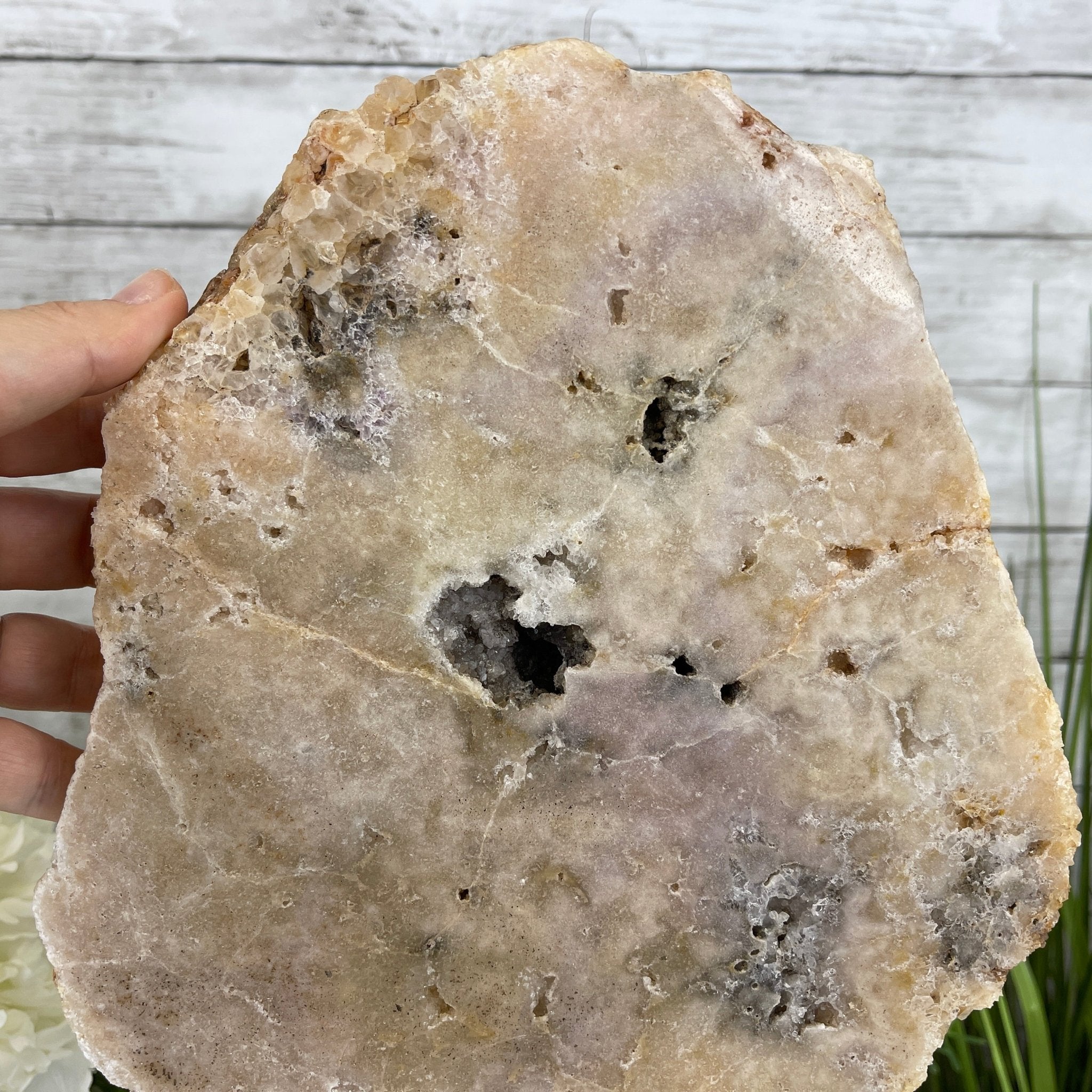 Pink Amethyst Slice on a Stand, 9.3 lbs and 14.2" Tall #5742-0029 by Brazil Gems - Brazil GemsBrazil GemsPink Amethyst Slice on a Stand, 9.3 lbs and 14.2" Tall #5742-0029 by Brazil GemsSlices on Fixed Bases5742-0029