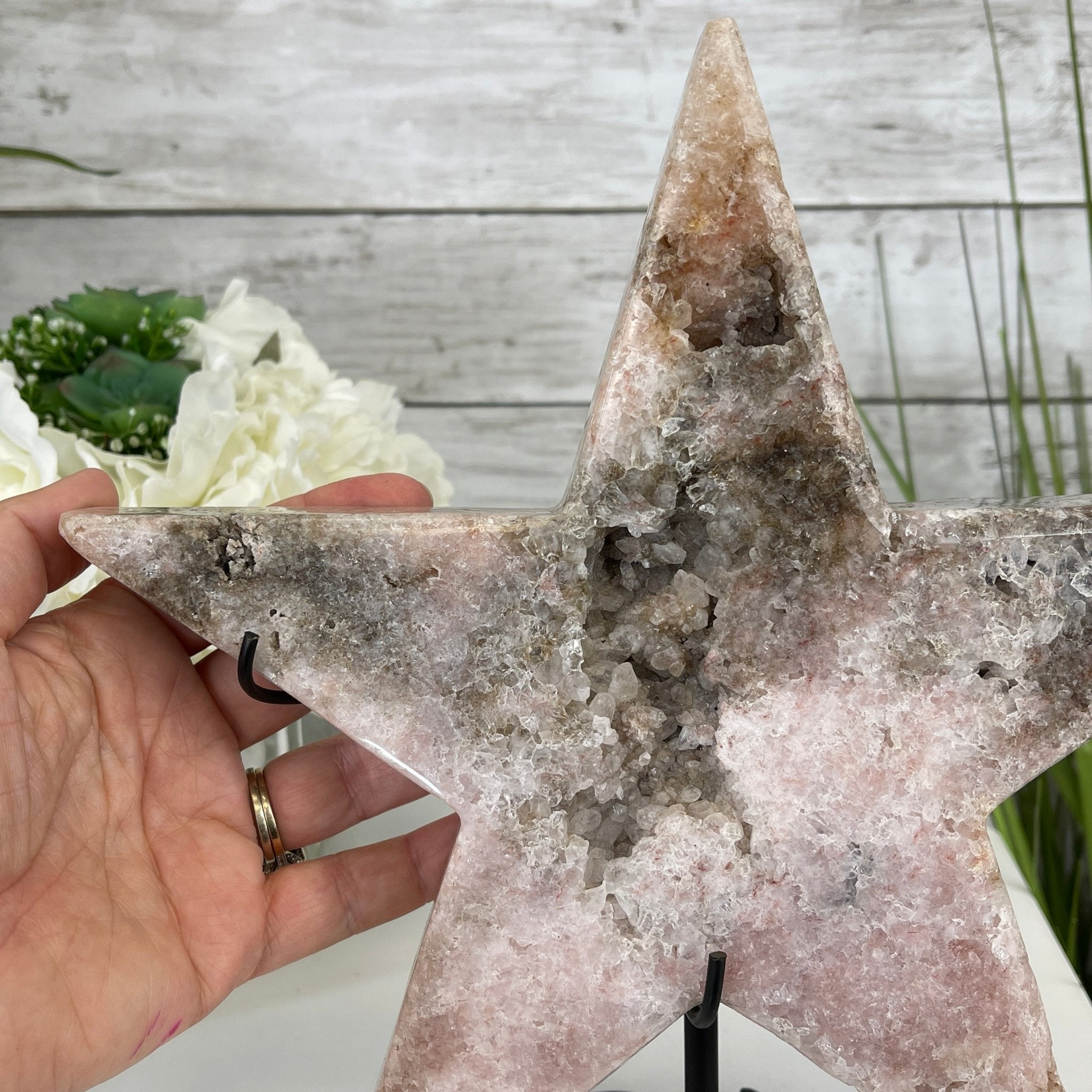 Pink Amethyst Star on a Metal Stand 11.25" Tall #5746-0022 by Brazil Gems - Brazil GemsBrazil GemsPink Amethyst Star on a Metal Stand 11.25" Tall #5746-0022 by Brazil GemsStars5746-0022